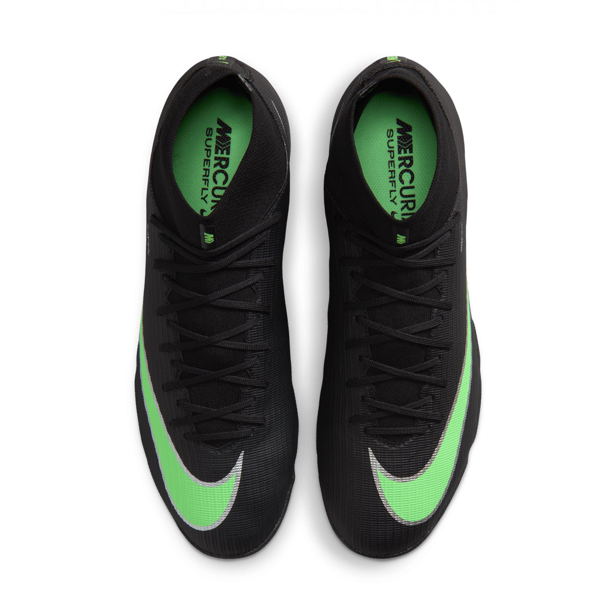 Nike Mercurial Superfly 11 Academy Turf "Black/Black/Illusion Green" Men's Soccer Shoe - BLACK/BLACK/GREEN Thumbnail View 4
