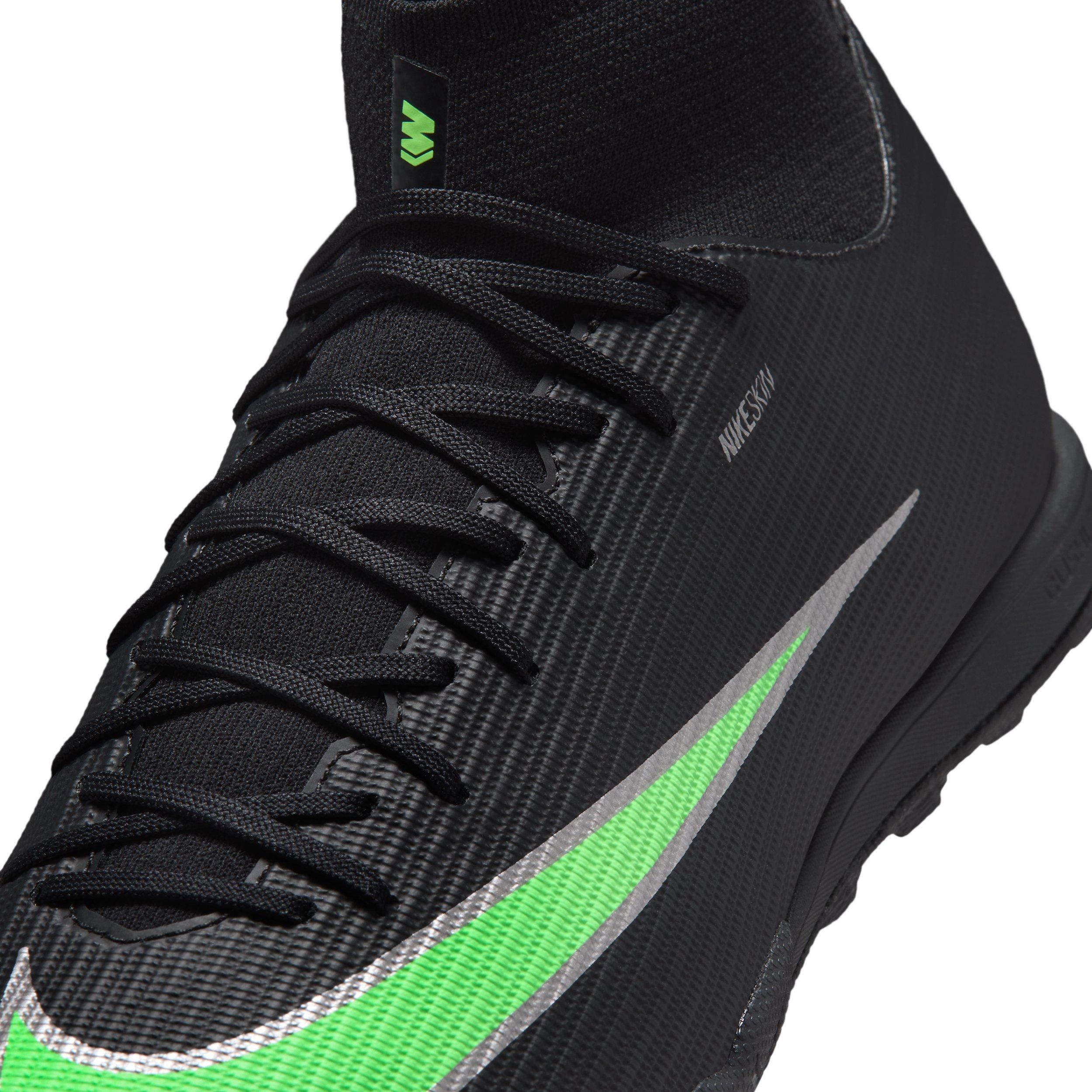 Nike Mercurial Superfly 11 Academy Turf "Black/Black/Illusion Green" Men's Soccer Shoe - BLACK/BLACK/GREEN Thumbnail View 7