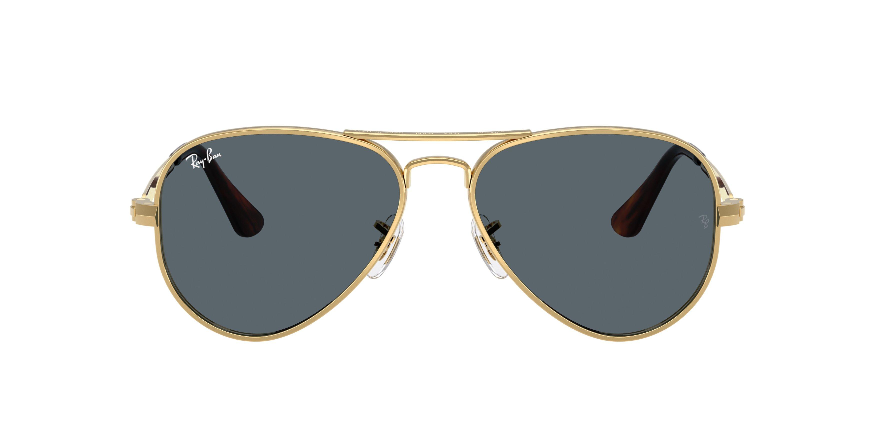 Ray-Ban Aviator Max Blue Sunglasses &ndash; Polished Arista Gold - GOLD Thumbnail View 2