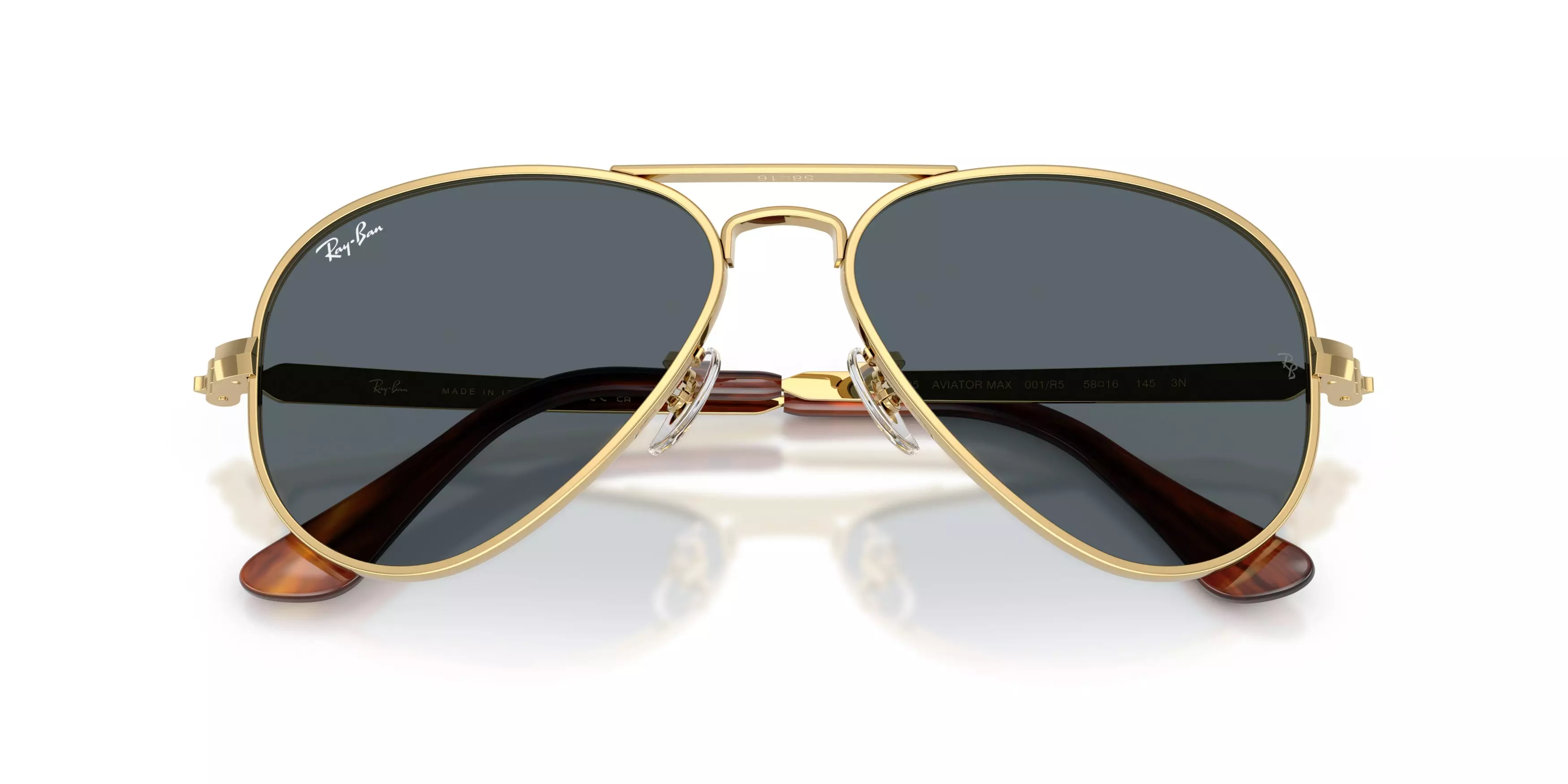 Ray-Ban Aviator Max Blue Sunglasses – Polished Arista Gold - GOLD