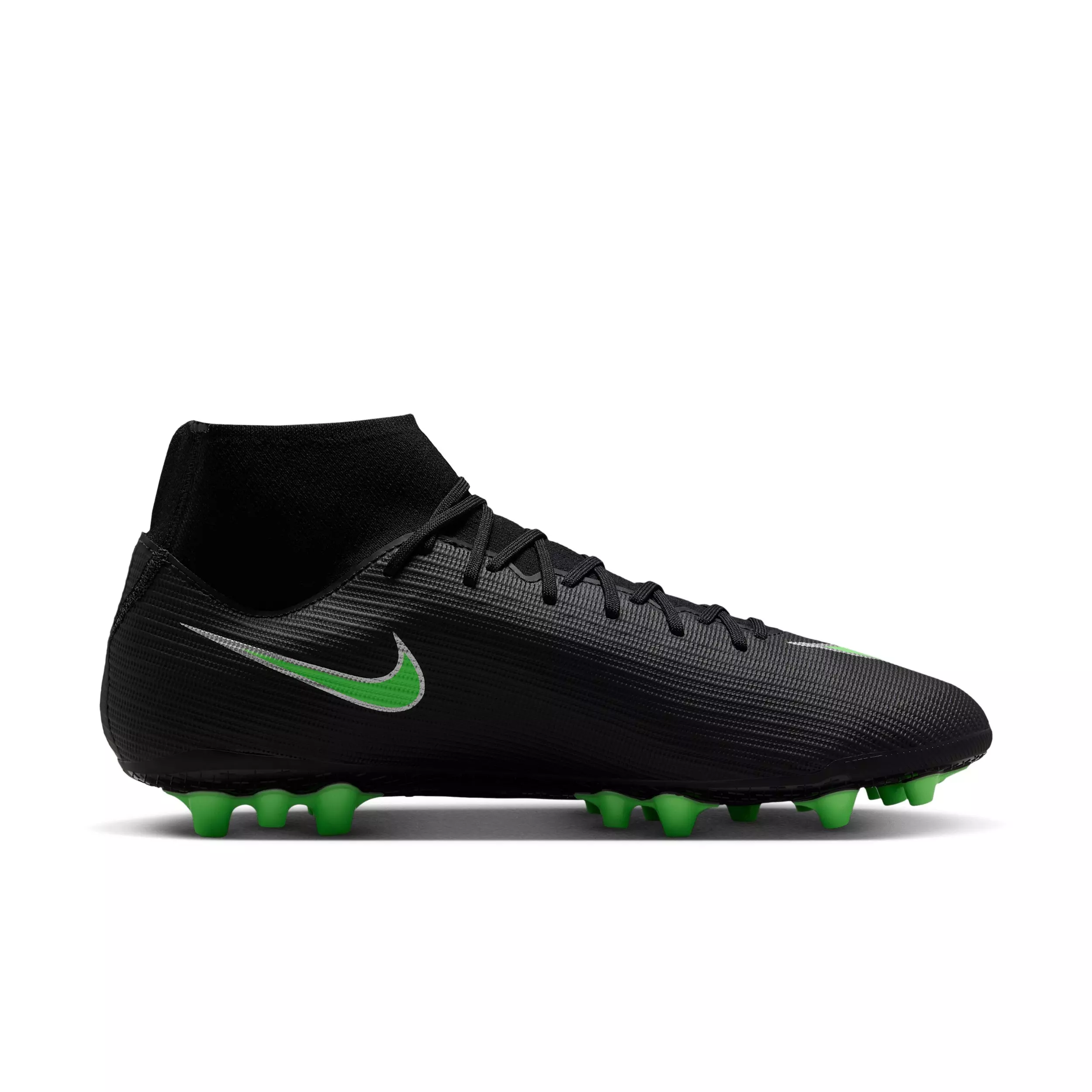 Nike Mercurial Superfly 11 Academy AG  "Black/Black/Illusion Green" Men's Soccer Cleat - BLACK/BLACK/GREEN
