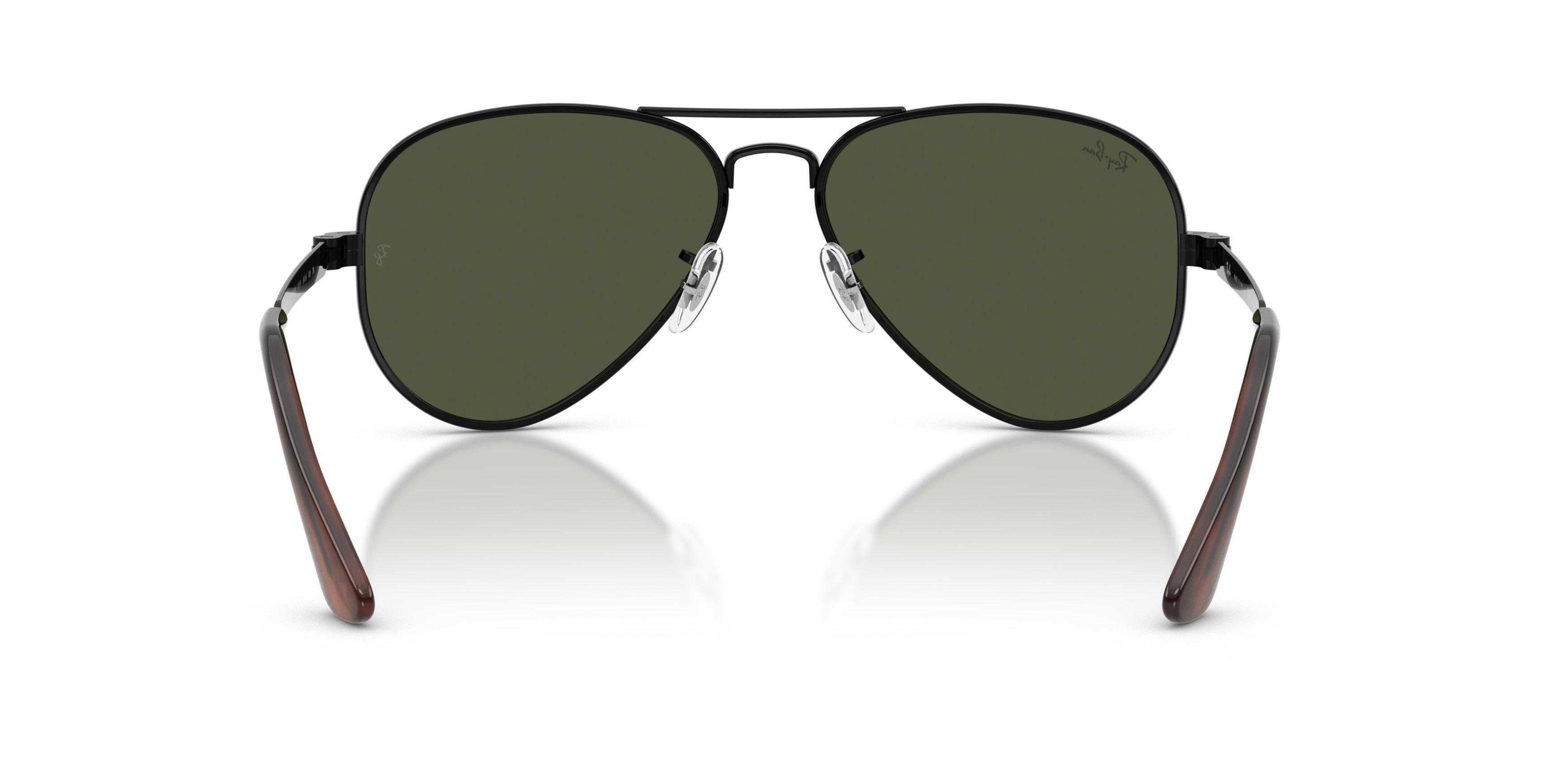 Ray-Ban Aviator Max Green Sunglasses &ndash; Polished Black - BLACK/GREEN Thumbnail View 3