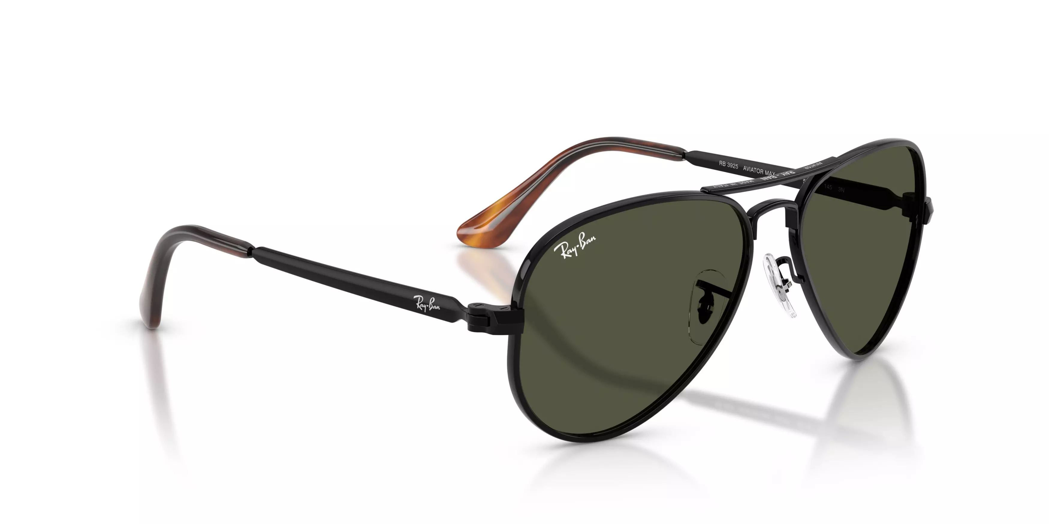 Ray-Ban Aviator Max Green Sunglasses – Polished Black - BLACK/GREEN