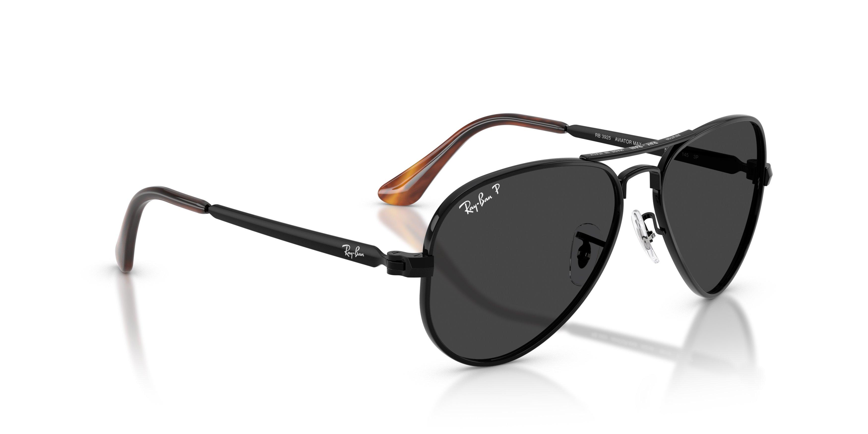 Ray-Ban Aviator Max Black Polarized Sunglasses &ndash; Polished Black - BLACK Thumbnail View 4