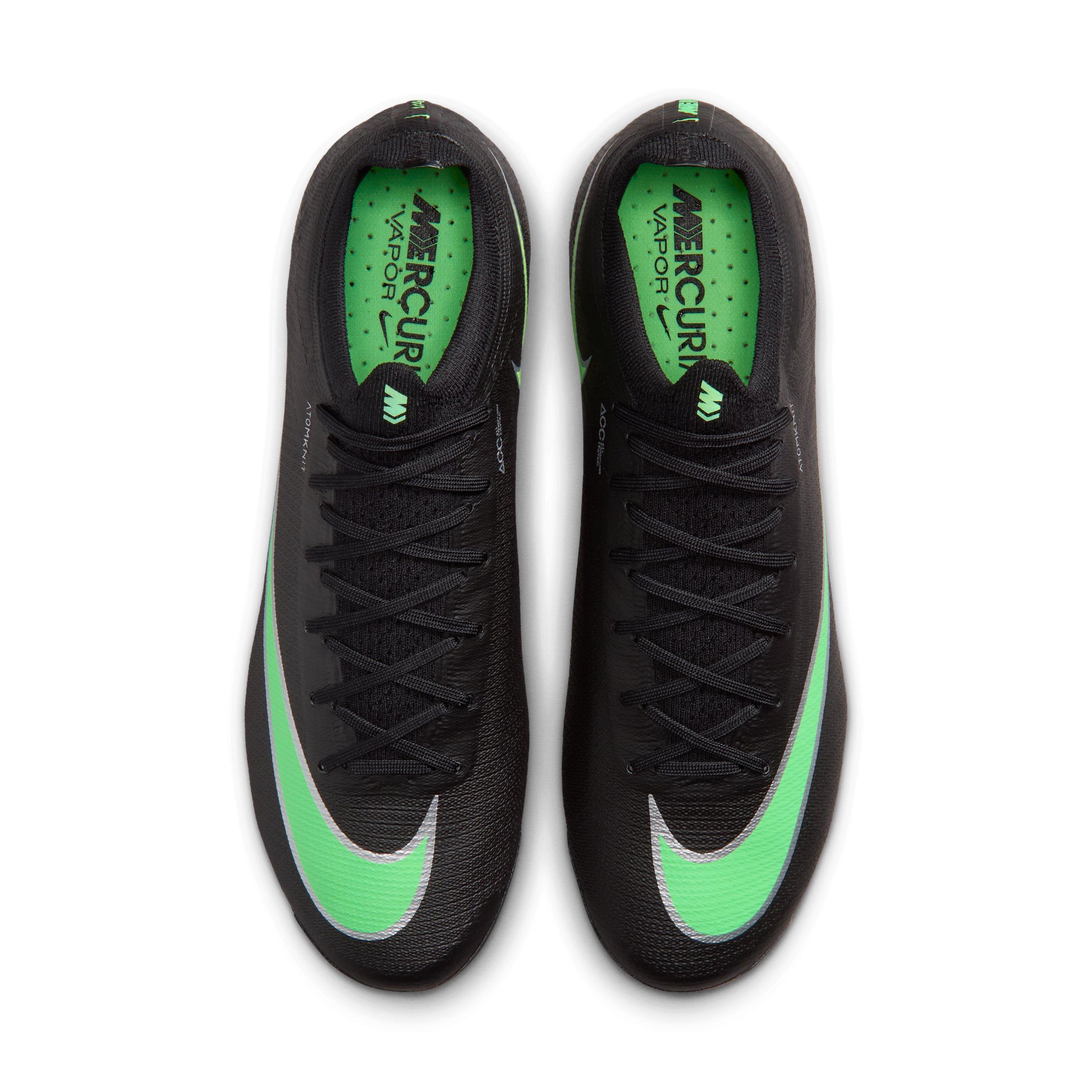 Nike Mercurial Vapor 17 Elite AG "Black/Black/Illusion Green" Men's Soccer Cleat - BLACK/BLACK/GREEN Thumbnail View 4