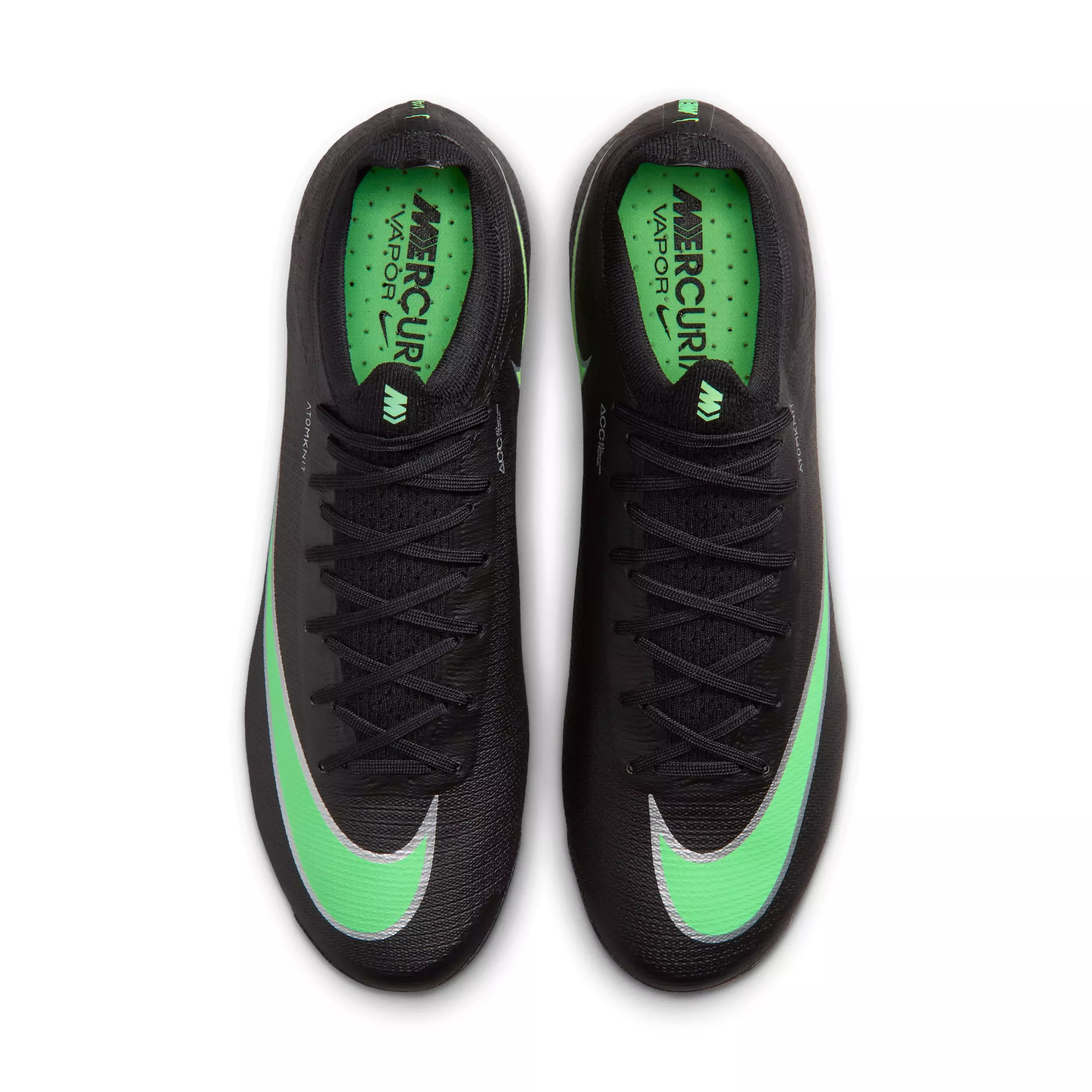Nike Mercurial Vapor 17 Elite AG "Black/Black/Illusion Green" Men's Soccer Cleat - BLACK/BLACK/GREEN