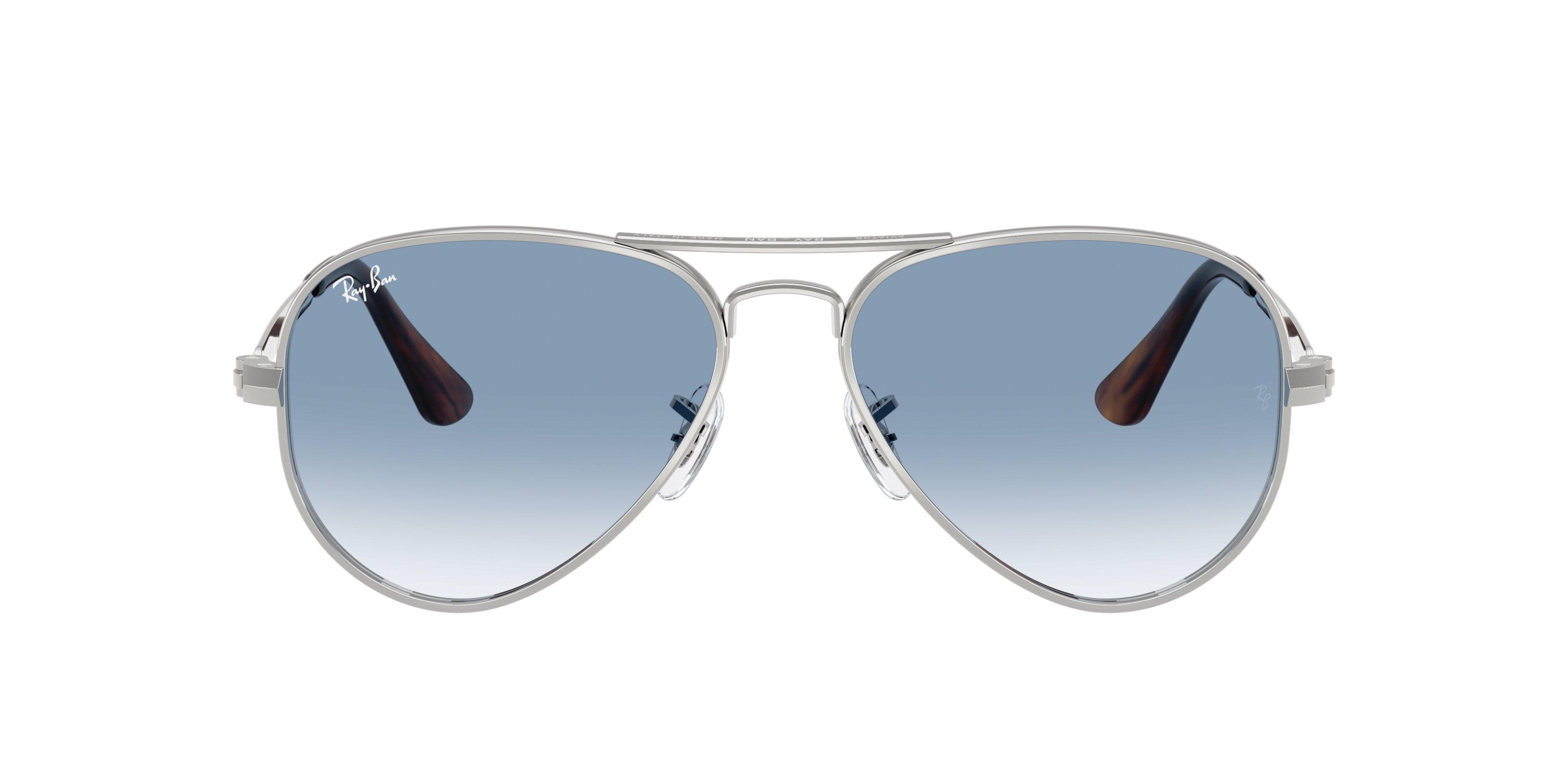 Ray-Ban Aviator Max Clear Gradient Blue Sunglasses &ndash; Polished Silver - SILVER/BLUE Thumbnail View 2