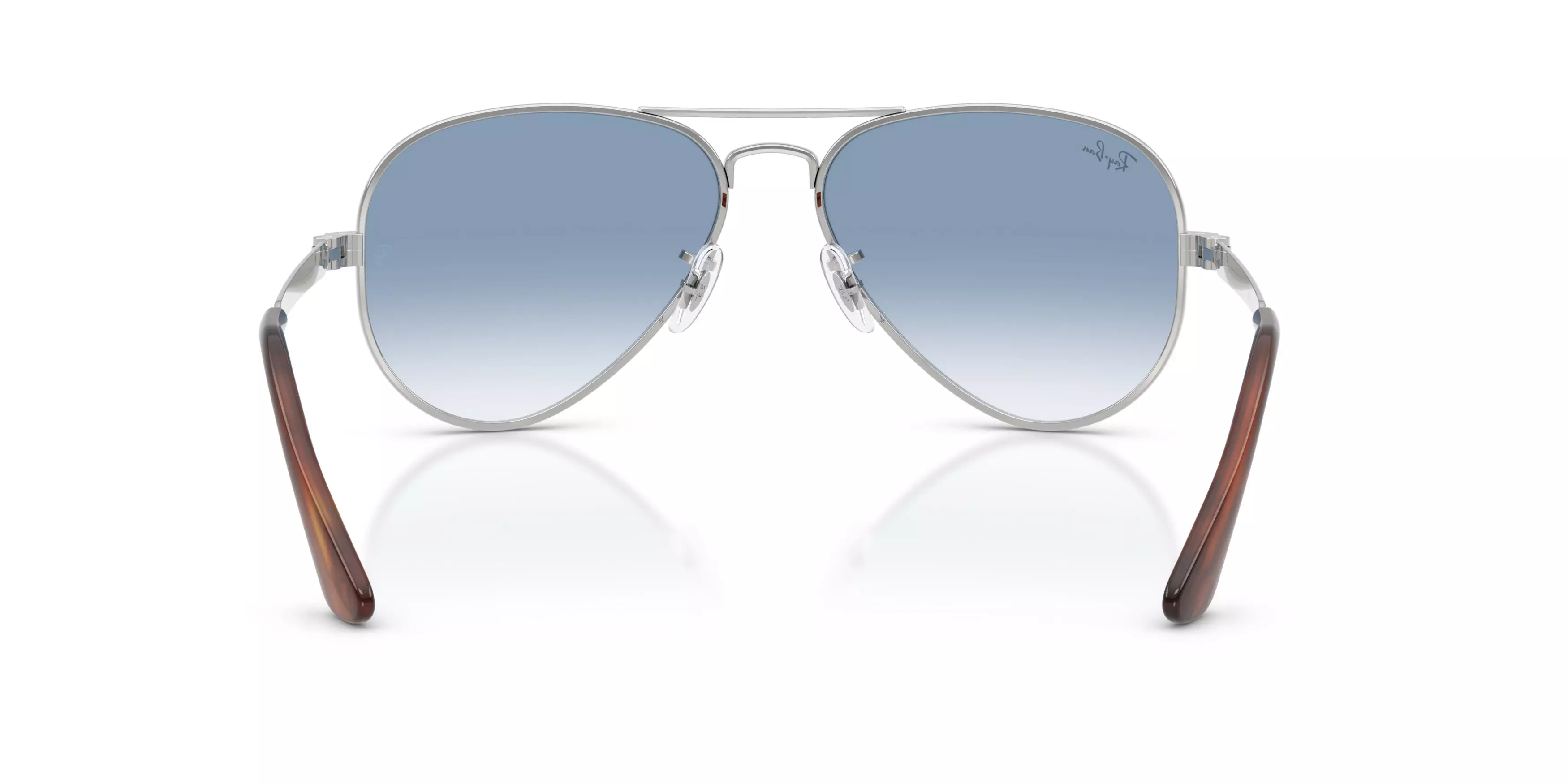 Ray-Ban Aviator Max Clear Gradient Blue Sunglasses – Polished Silver - SILVER/BLUE