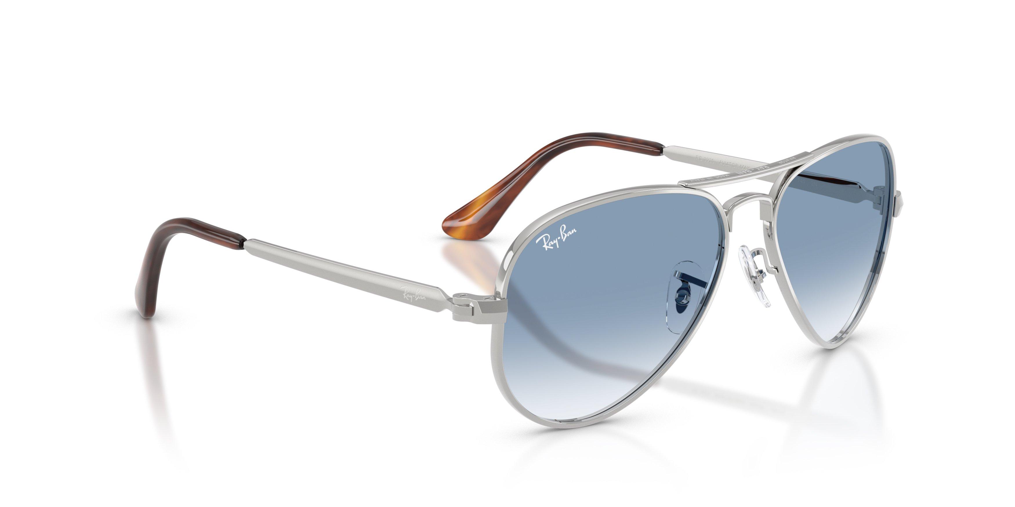 Ray-Ban Aviator Max Clear Gradient Blue Sunglasses &ndash; Polished Silver - SILVER/BLUE Thumbnail View 4