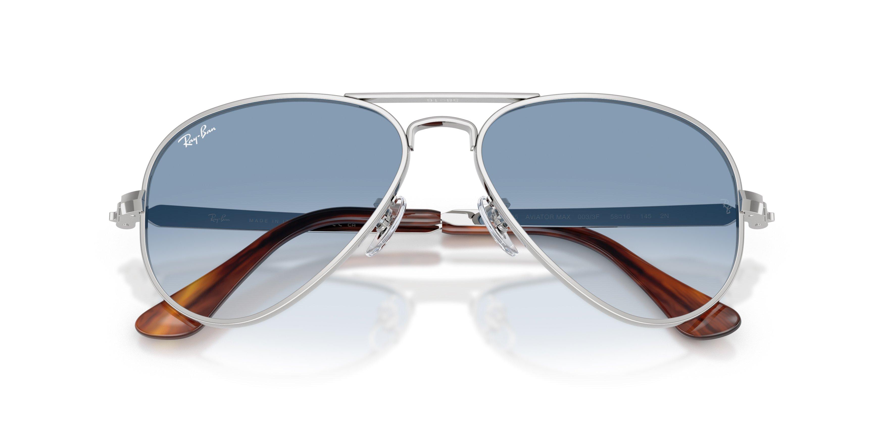 Ray-Ban Aviator Max Clear Gradient Blue Sunglasses &ndash; Polished Silver - SILVER/BLUE Thumbnail View 6