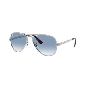 Ray-Ban Aviator Max Clear Gradient Blue Sunglasses &ndash; Polished Silver