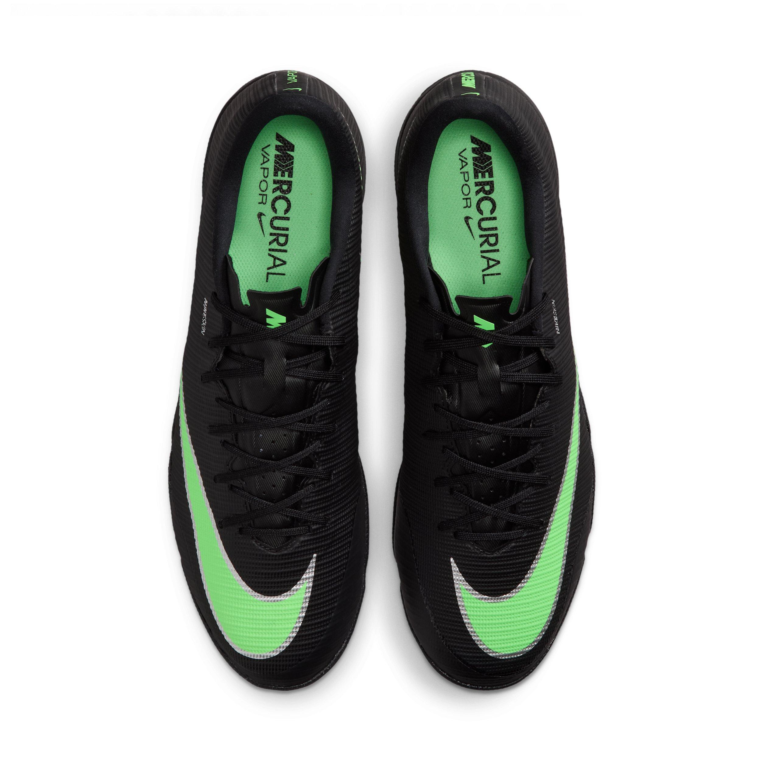 Nike Mercurial Vapor 17 Academy Turf "Black/Black/Illusion Green" Men's Soccer Shoe - BLACK/BLACK/GREEN Thumbnail View 4