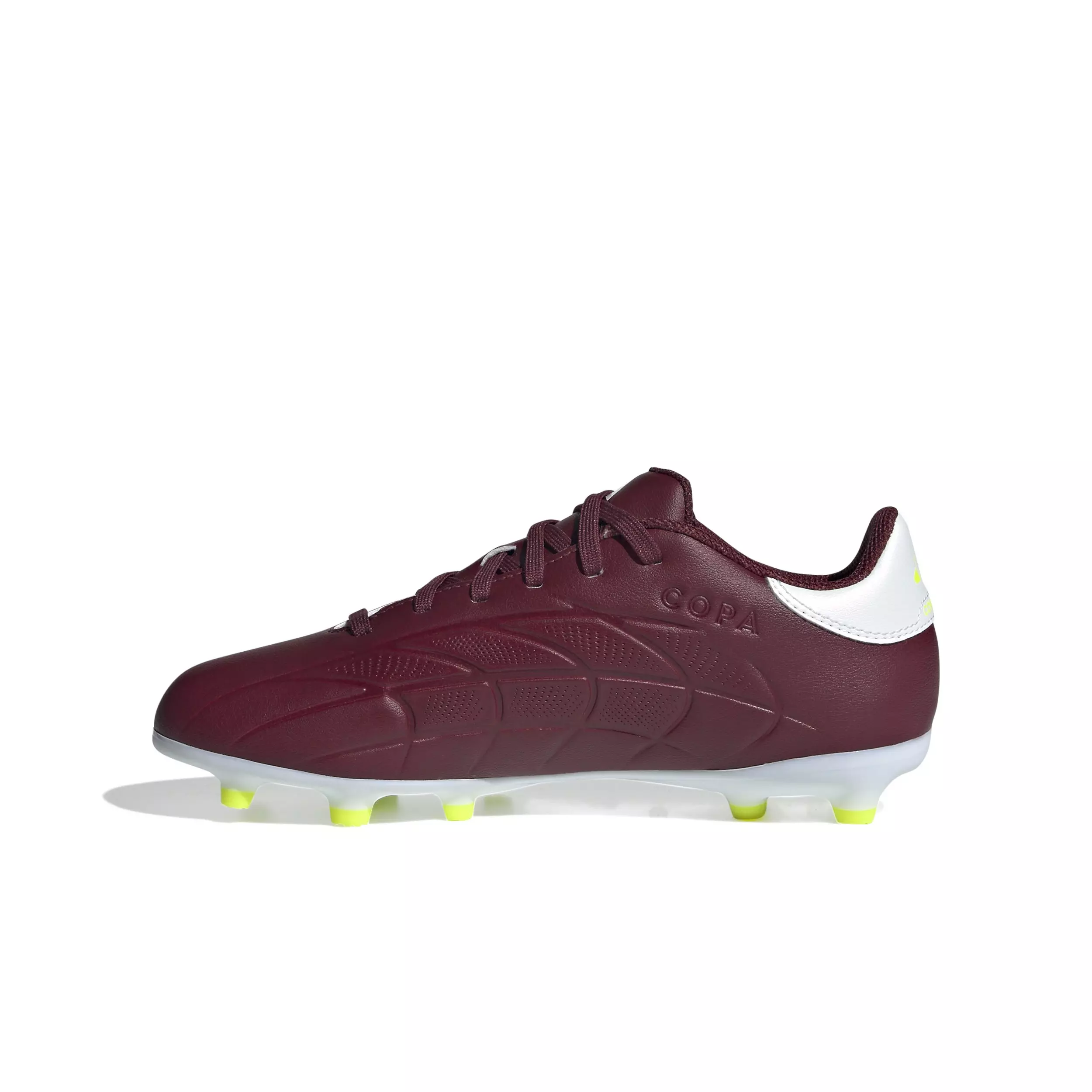 adidas Copa Pure II League FG "Shadow Red/Ftwr White/Team Solar Yellow 2" Preschool Kids' Soccer Cleat - RED/WHITE/YELLOW