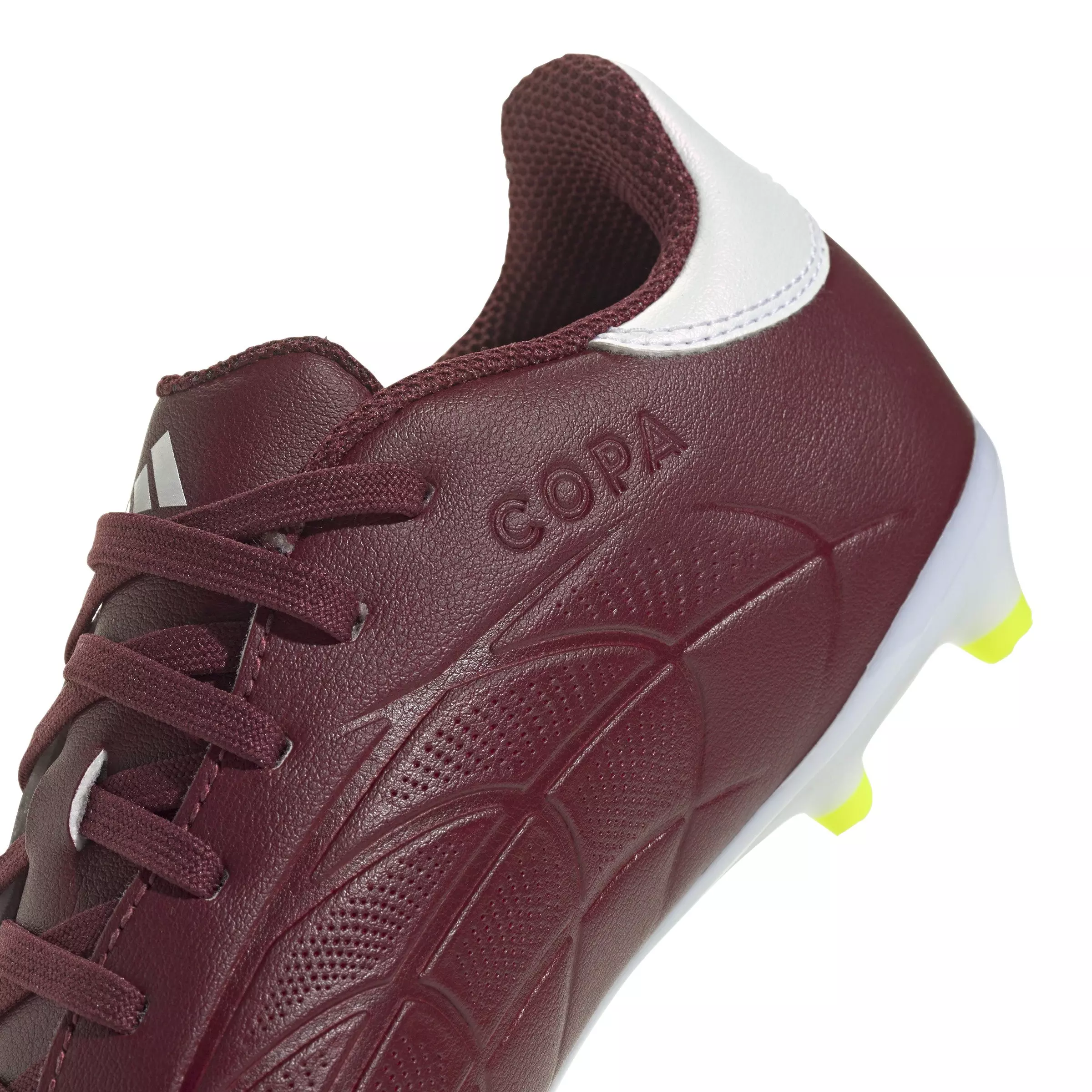 adidas Copa Pure II League FG "Shadow Red/Ftwr White/Team Solar Yellow 2" Preschool Kids' Soccer Cleat - RED/WHITE/YELLOW