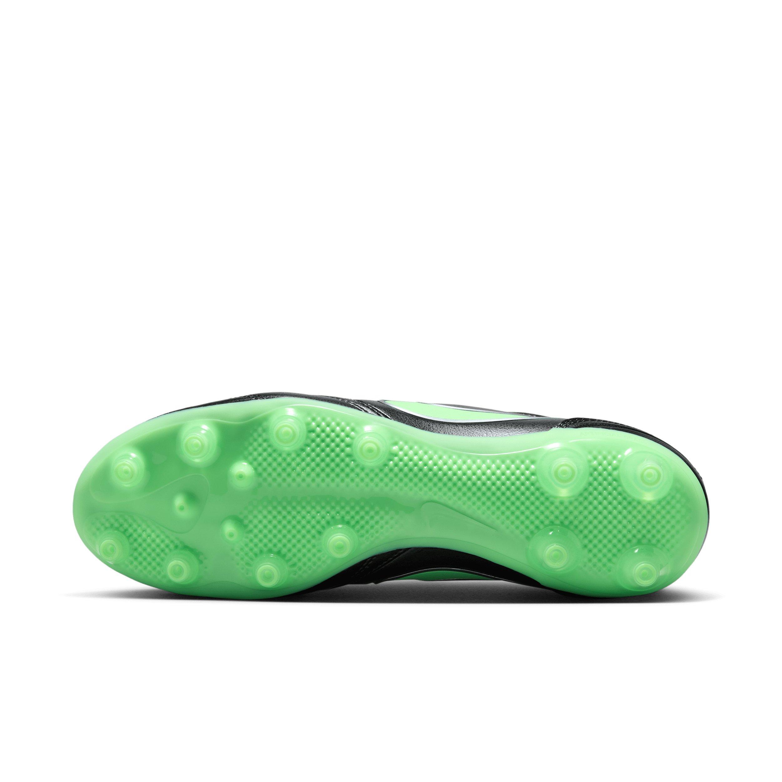 Nike Tiempo Ligera Pro AG "Black/Black/Illusion Green" Men's Soccer Cleat - BLACK/BLACK/GREEN Thumbnail View 6
