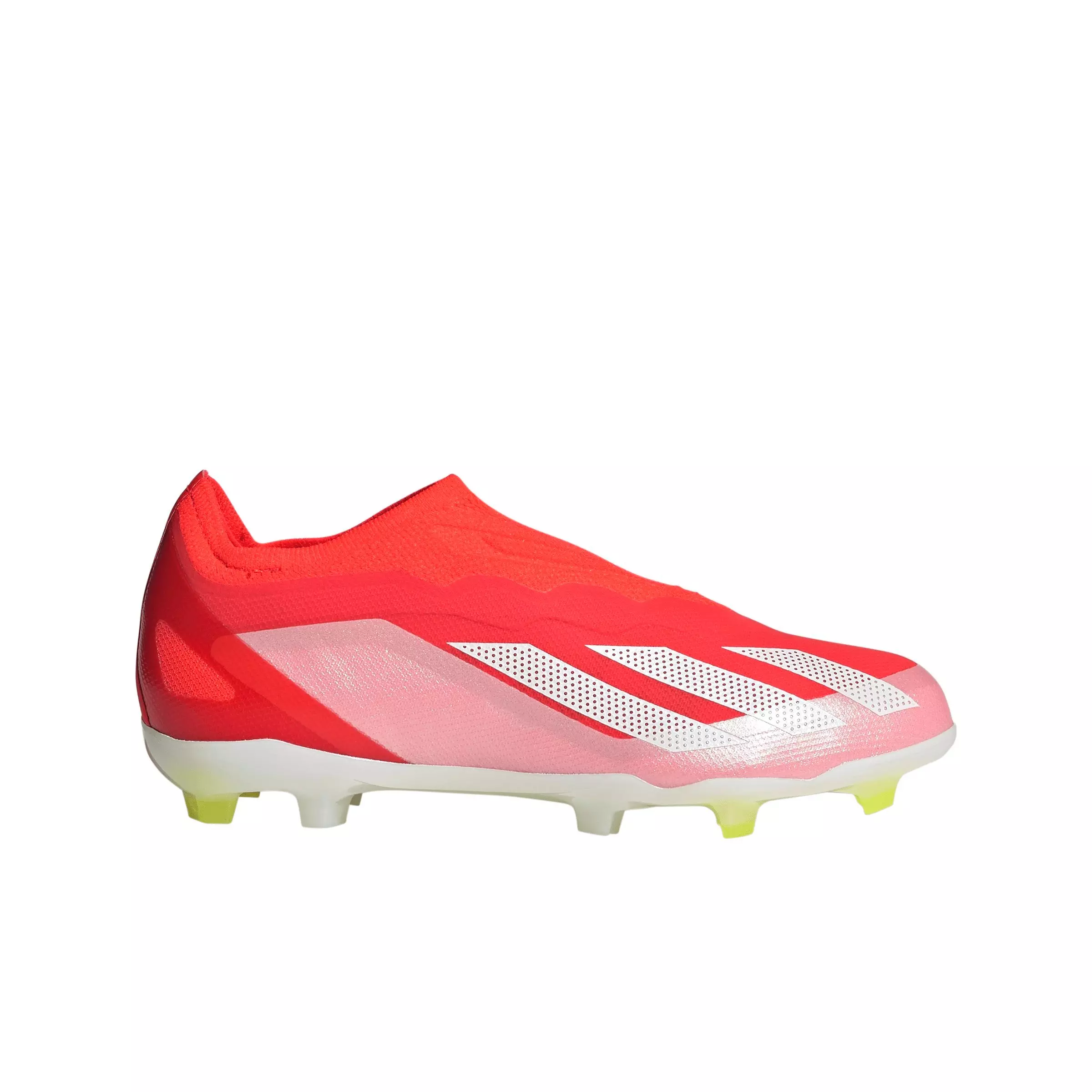 adidas X Crazyfast Elite Laceless FG "Red/White/Solar Yellow" Grade School Kids' Soccer Cleat - RED/WHITE/YELLOW