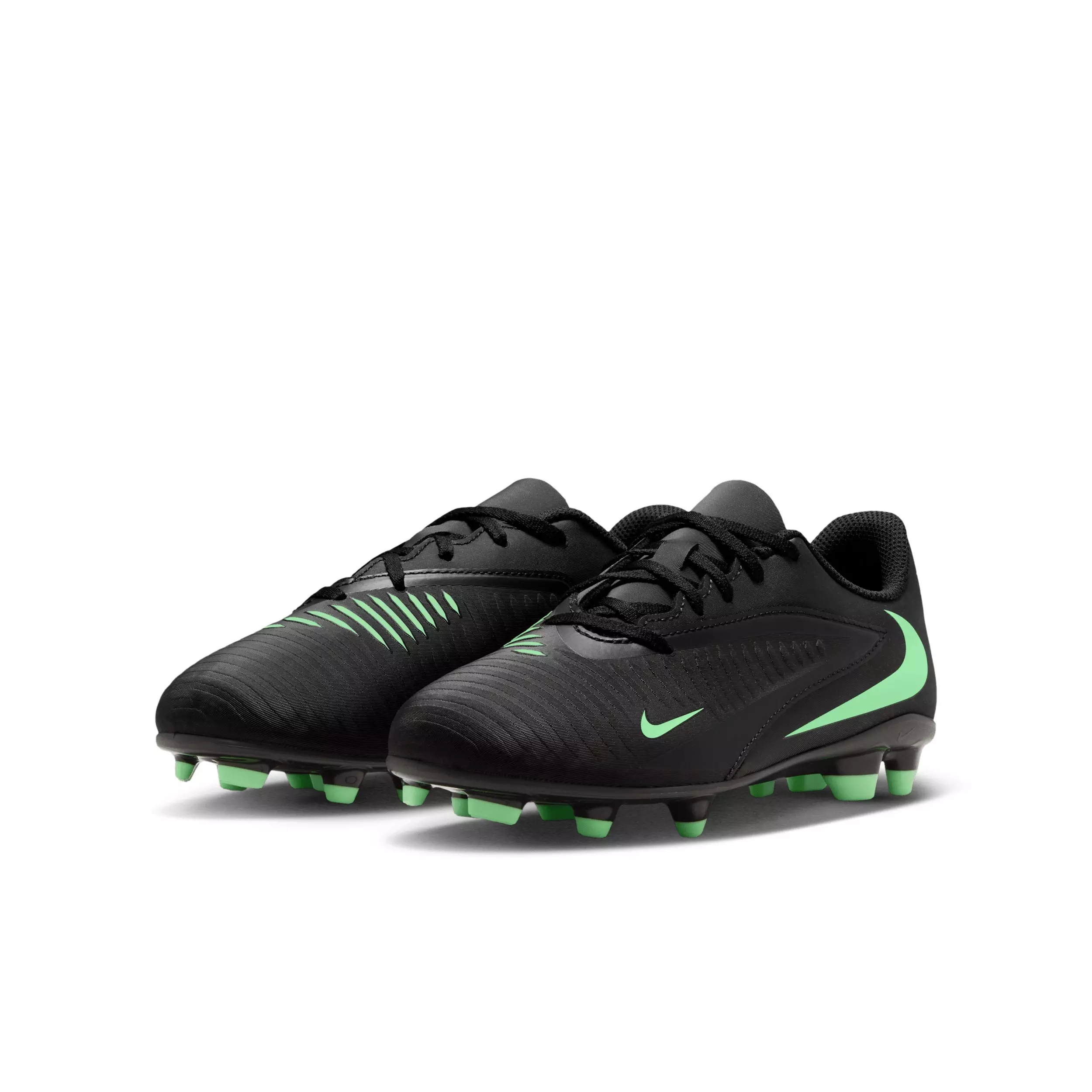 Nike Phantom 6 Low Club MG "Black/Black/Illusion Green" Grade School Kids' Soccer Cleat - BLACK/BLACK/GREEN