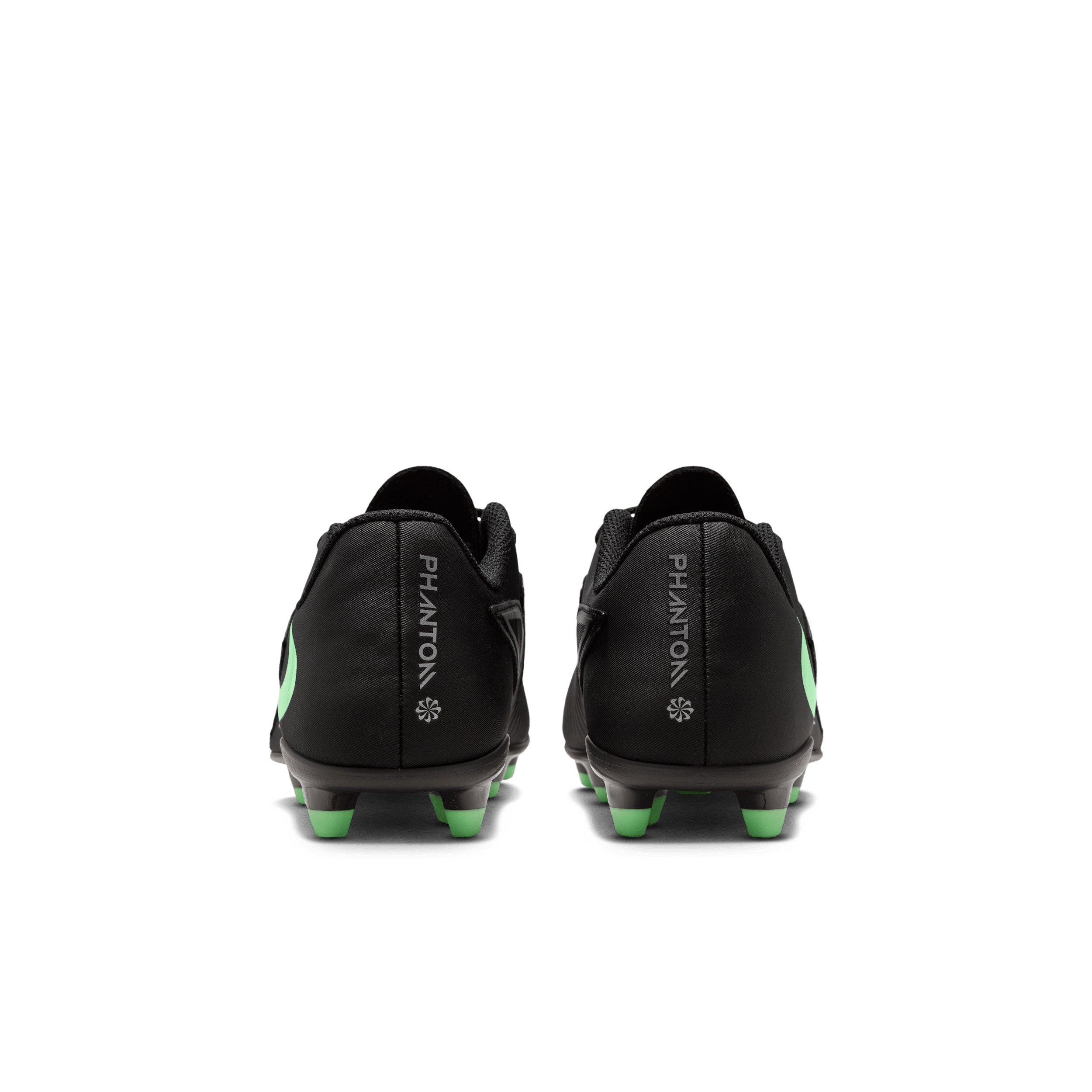 Nike Phantom 6 Low Club MG "Black/Black/Illusion Green" Grade School Kids' Soccer Cleat - BLACK/BLACK/GREEN Thumbnail View 5