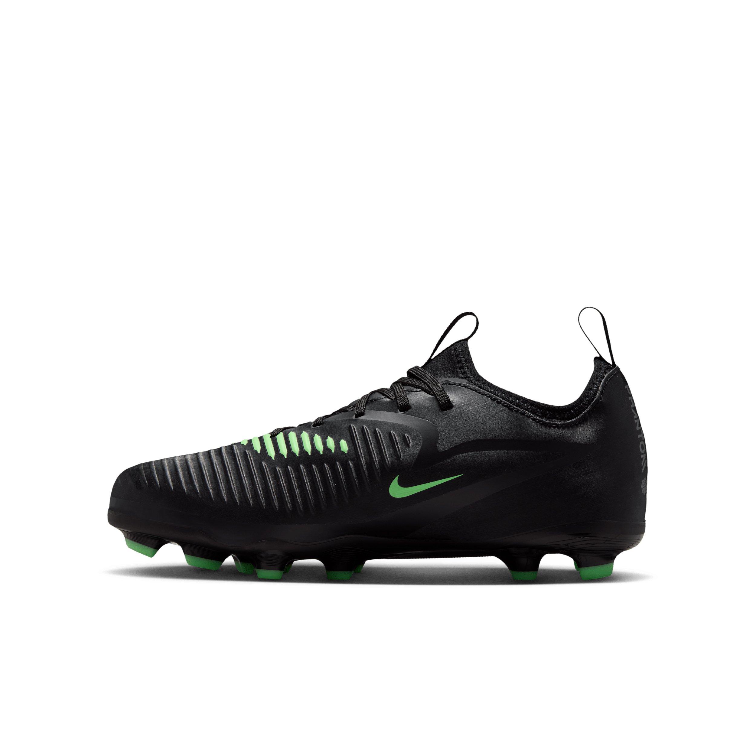Nike Phantom 6 Low Academy MG Grade School Kids' "Black/Black/Illusion Green" Soccer Cleat