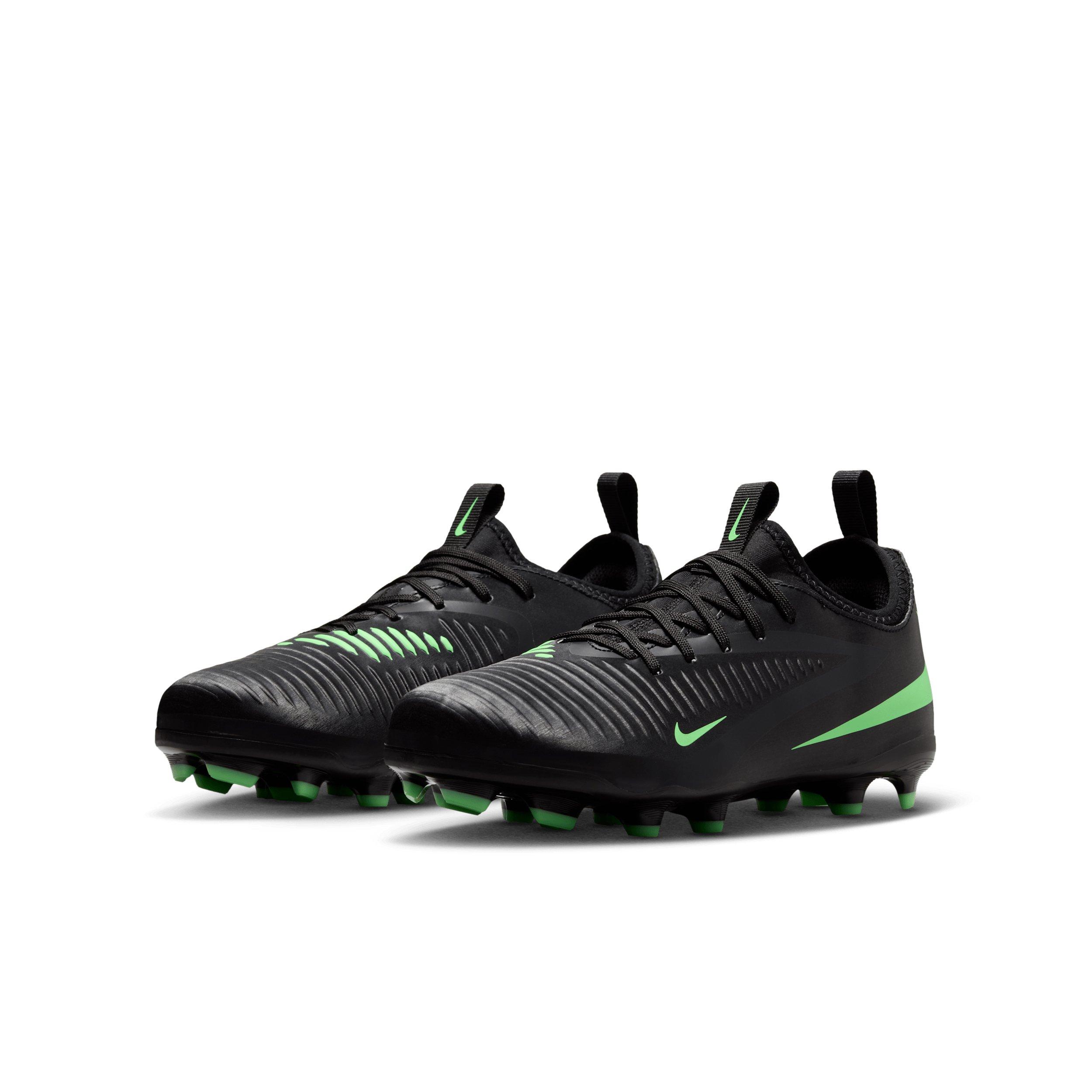 Nike Phantom 6 Low Academy MG Grade School Kids' "Black/Black/Illusion Green" Soccer Cleat