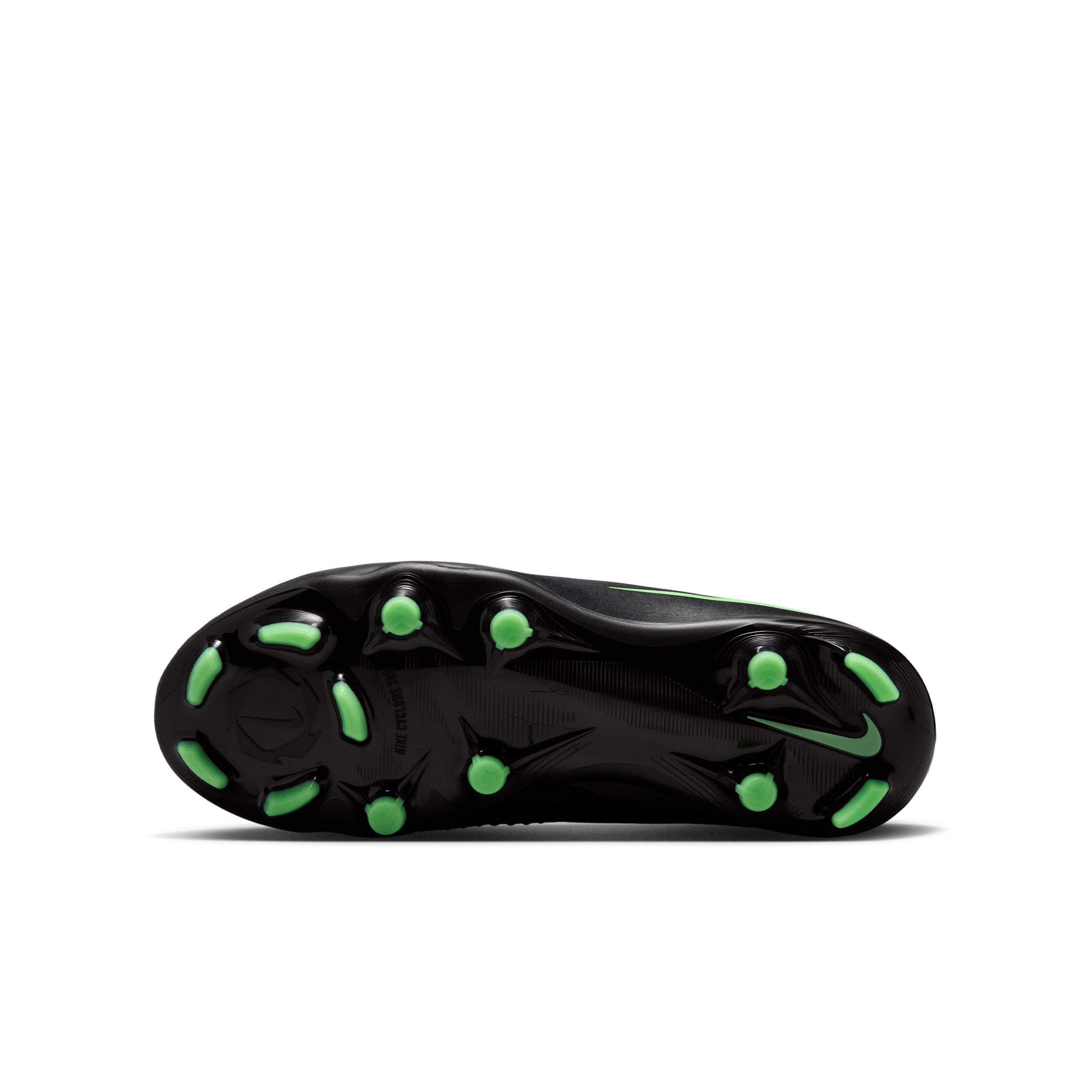 Nike Phantom 6 Low Academy MG Grade School Kids' "Black/Black/Illusion Green" Soccer Cleat