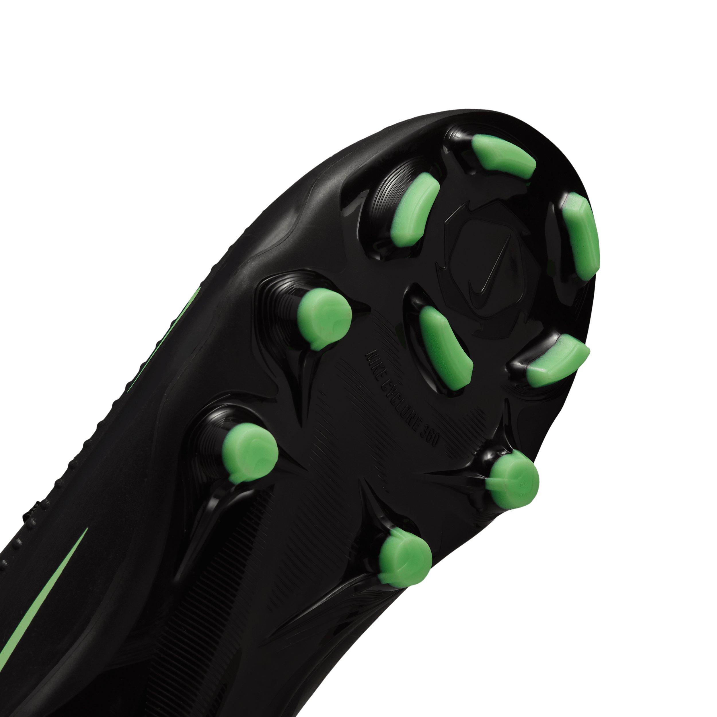 Nike Phantom 6 Low Academy MG Grade School Kids' "Black/Black/Illusion Green" Soccer Cleat