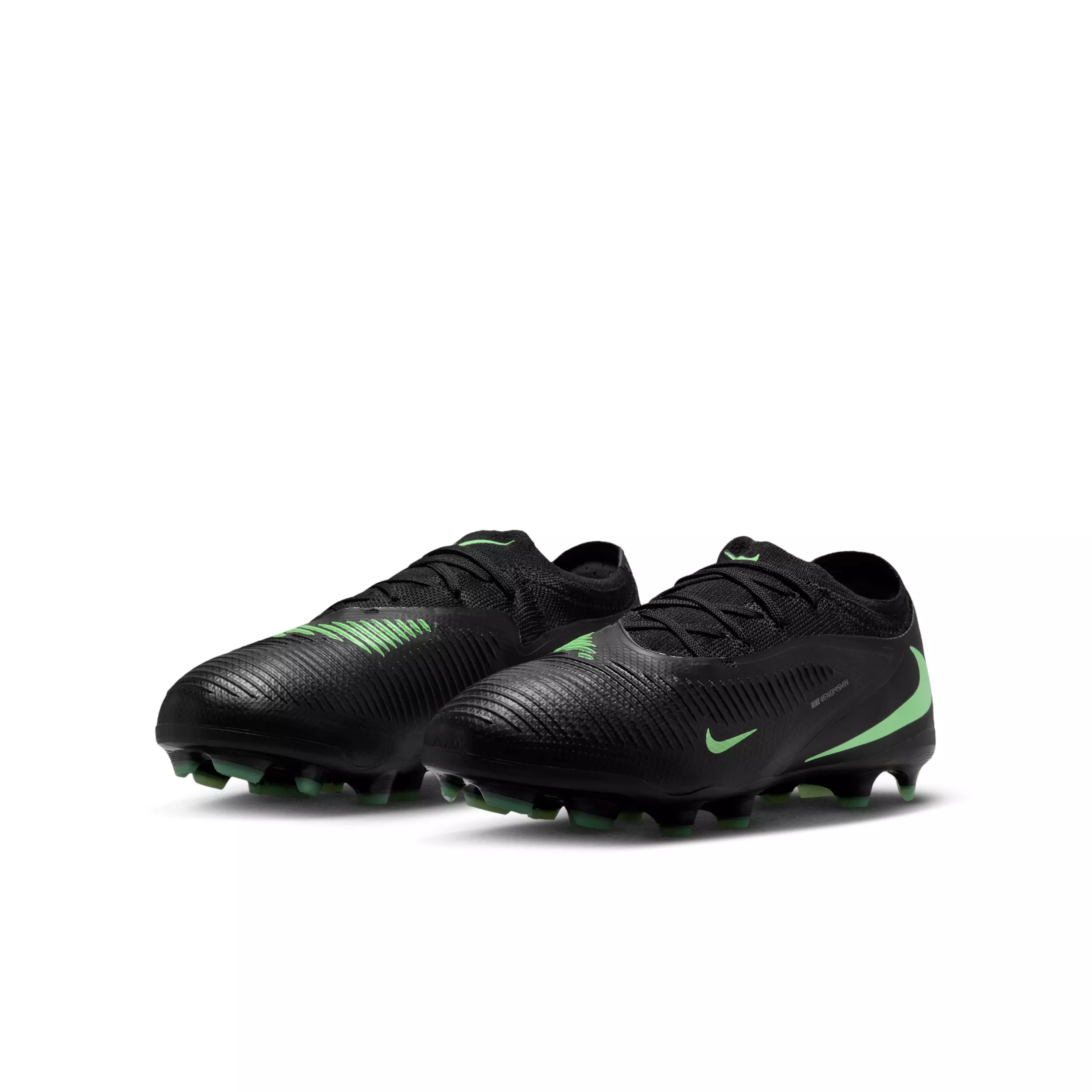 Nike Phantom 6 Low Pro MG "Black/Black/Illusion Green" Grade School Kids' Soccer Cleat - BLACK/BLACK/GREEN