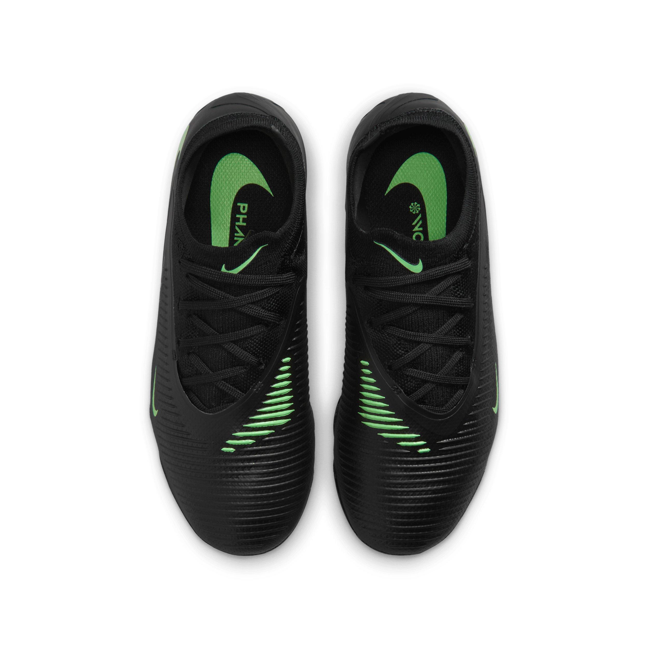 Nike Phantom 6 Low Pro MG Grade School Kids' "Black/Black/Illusion Green" Soccer Cleat