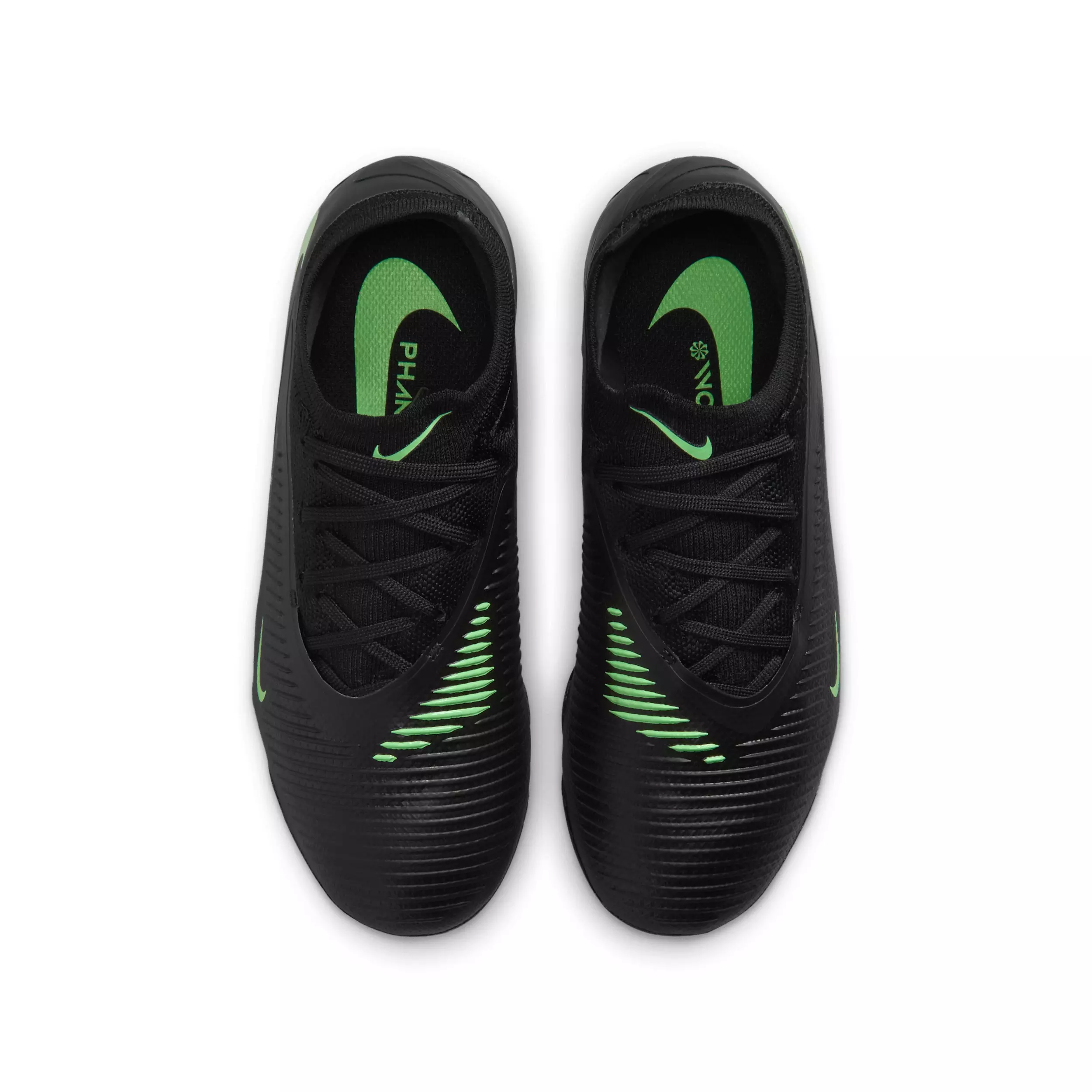 Nike Phantom 6 Low Pro MG "Black/Black/Illusion Green" Grade School Kids' Soccer Cleat - BLACK/BLACK/GREEN