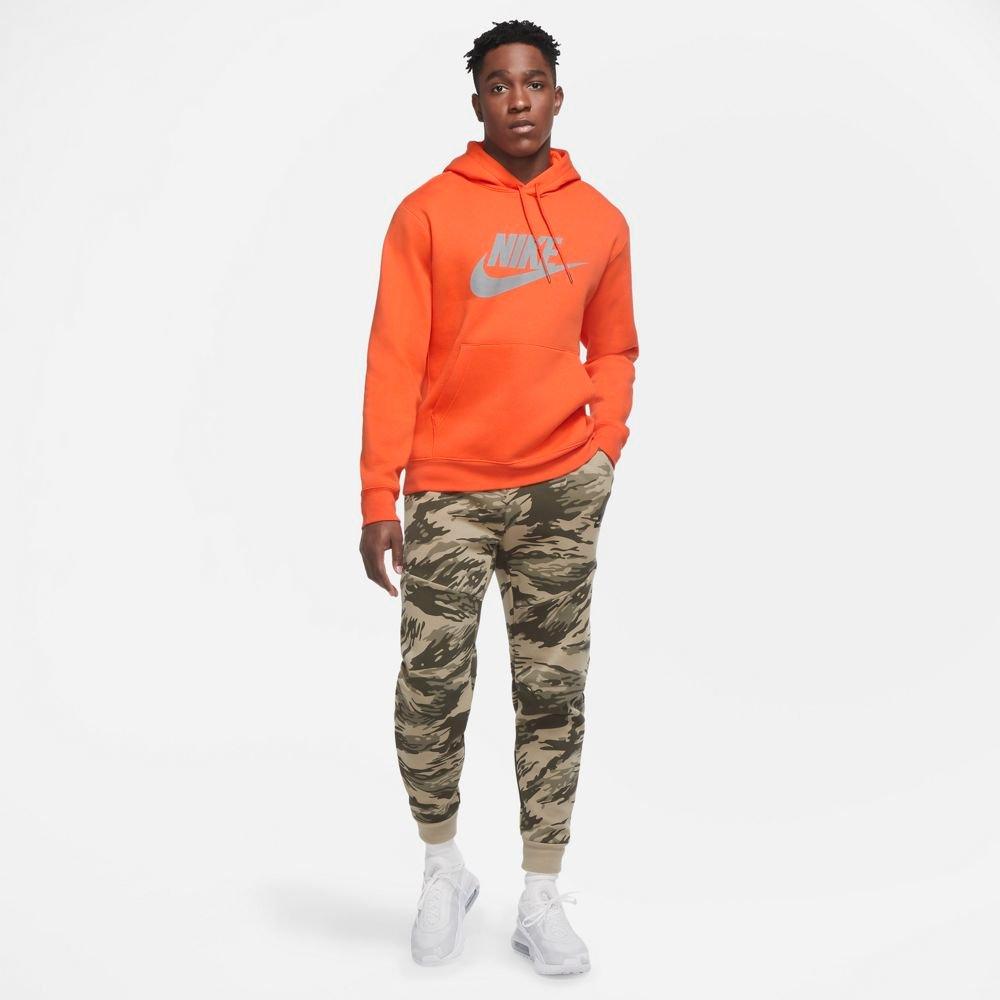 nike men's sportswear colorblock pullover hoodie electro orange