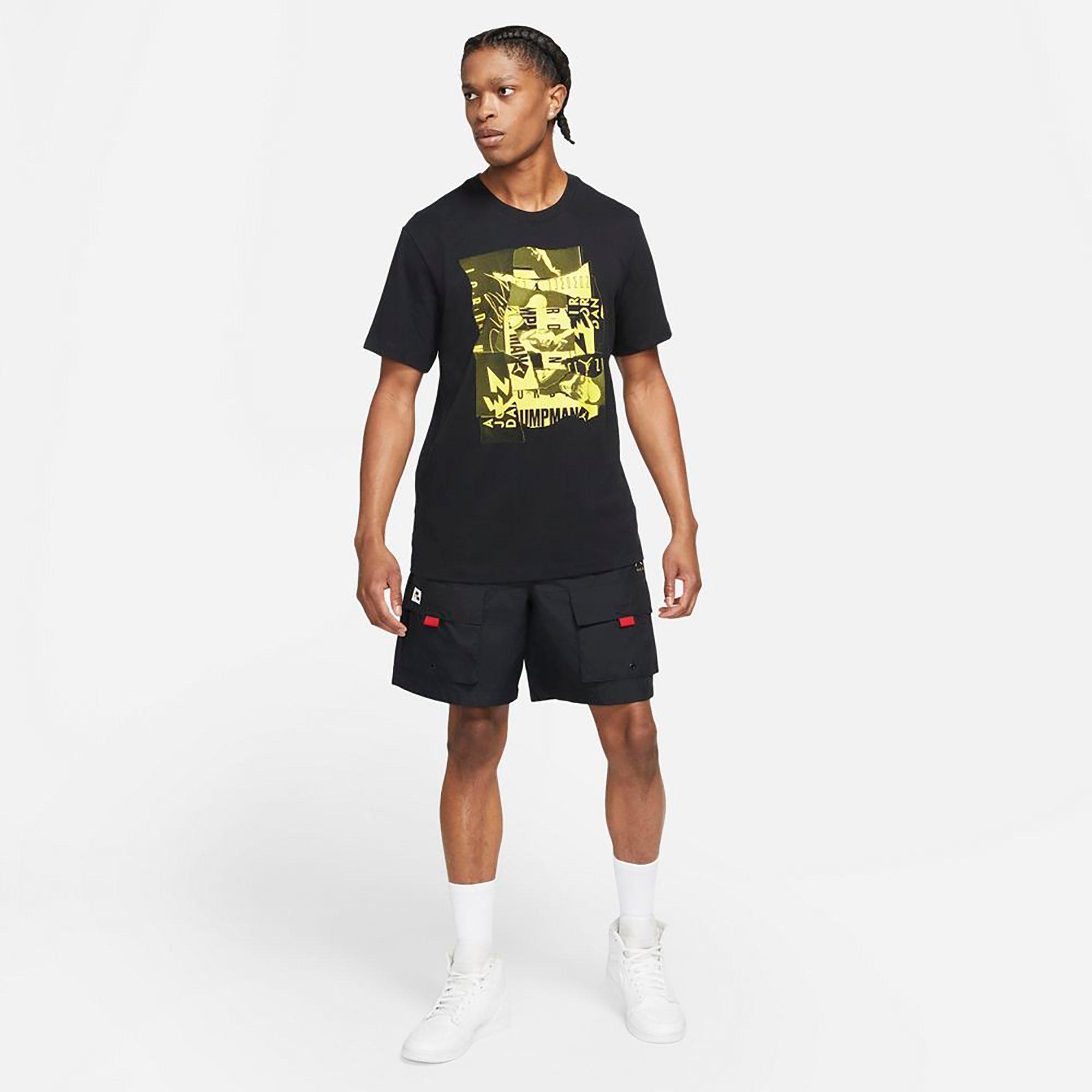 Black and deals yellow jordan shirt