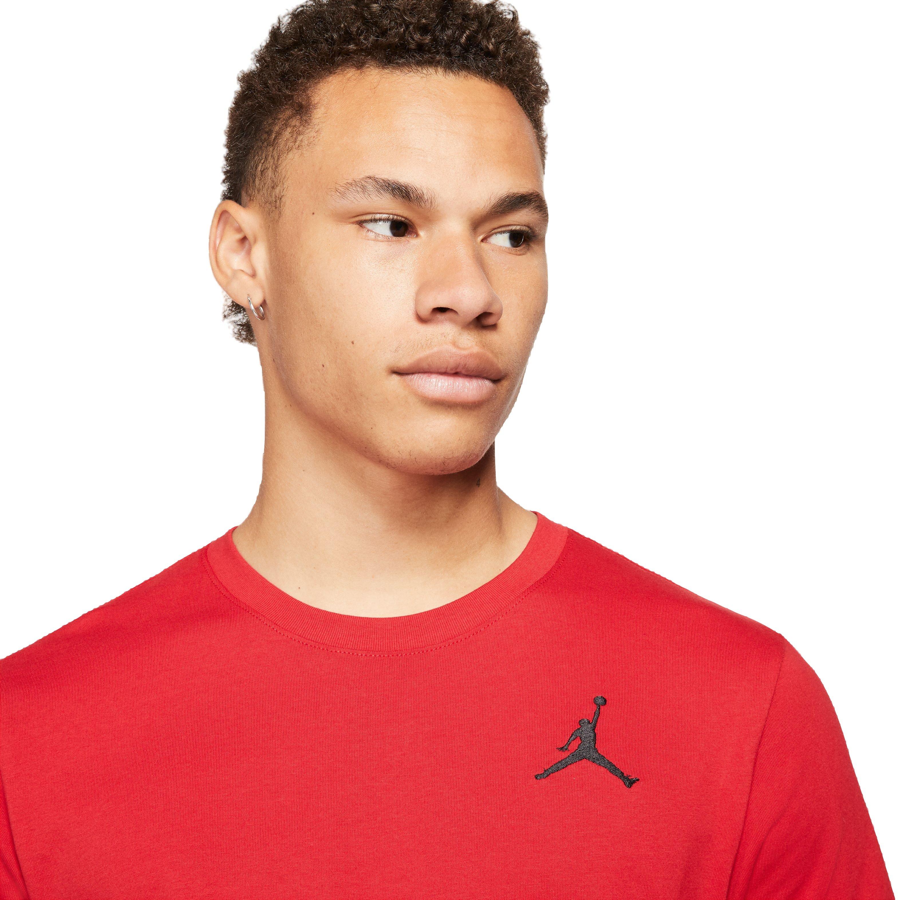Brød Vanvid Ødelægge Jordan Men's Jumpman Embroidered "Gym Red/Black" Short-Sleeve T-Shirt