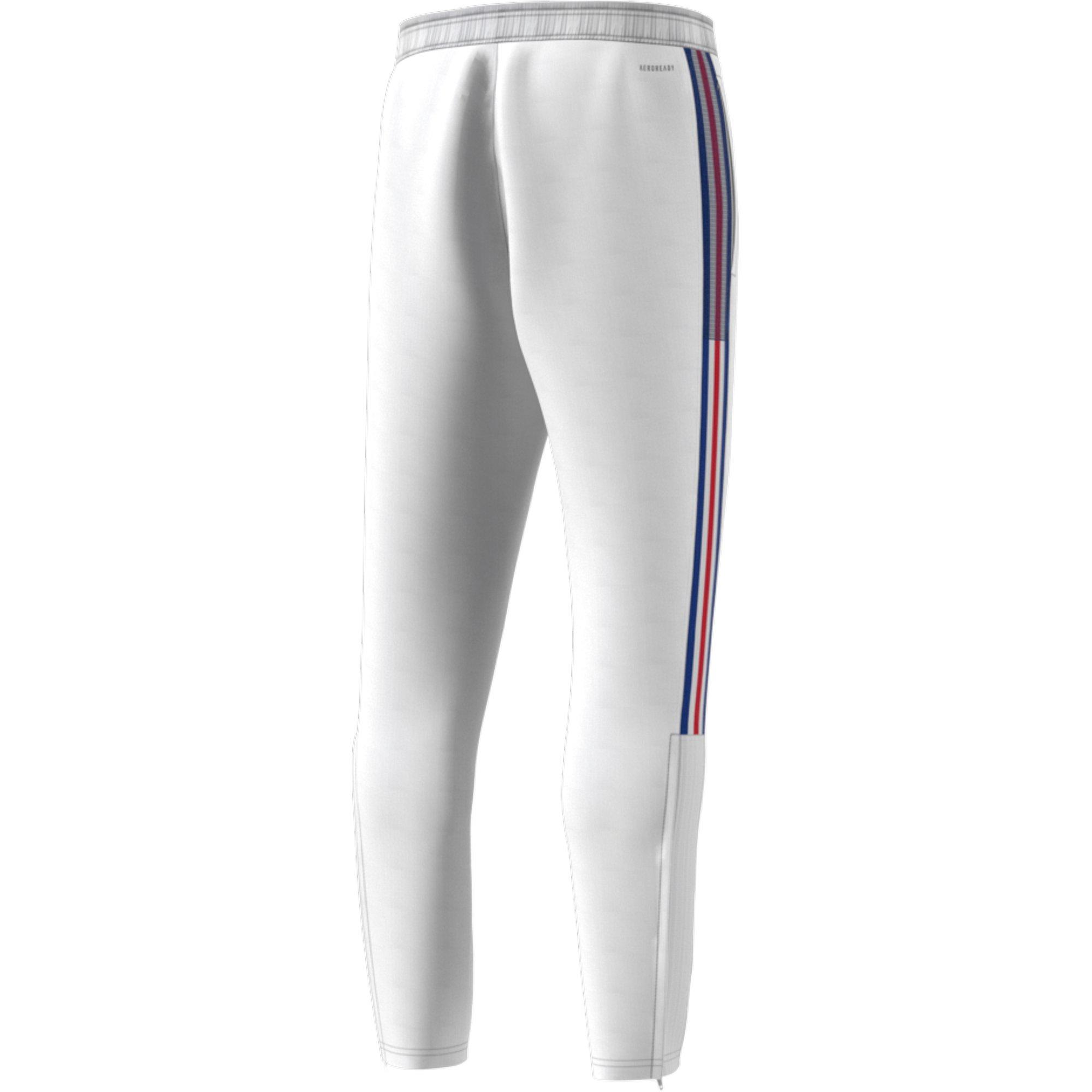 Adidas pants with red hot sale white and blue stripes