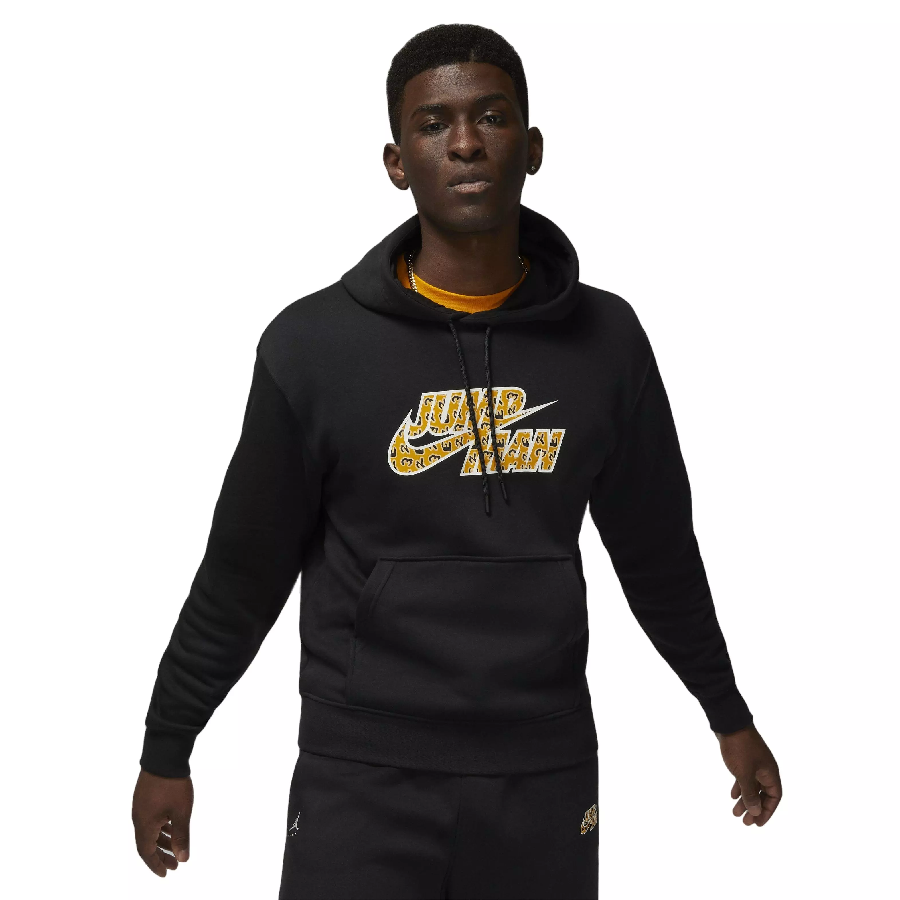 Jordan Men's Flight MVP Jumpman Fleece Pullover-Black - BLACK