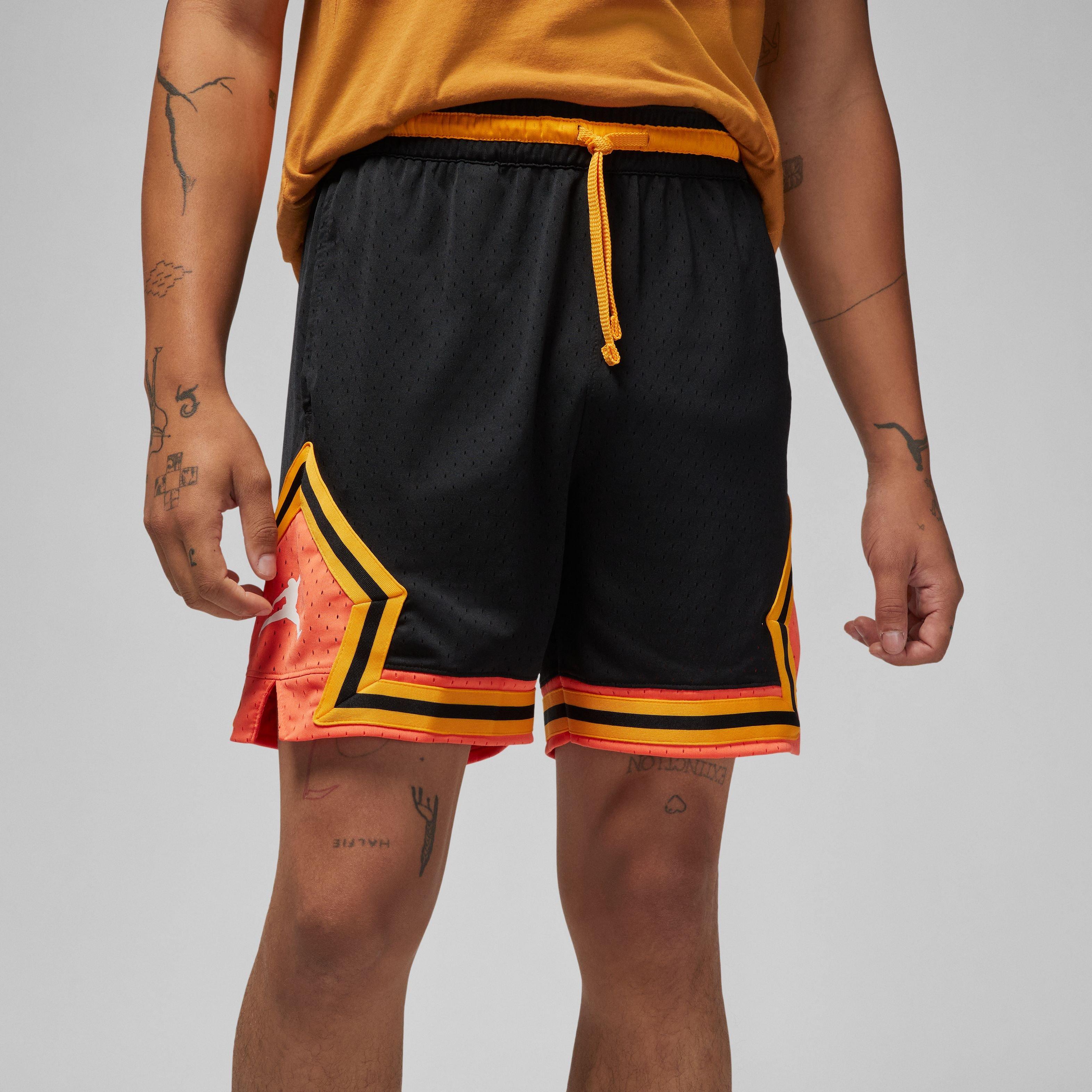 Black and shop orange jordan shorts