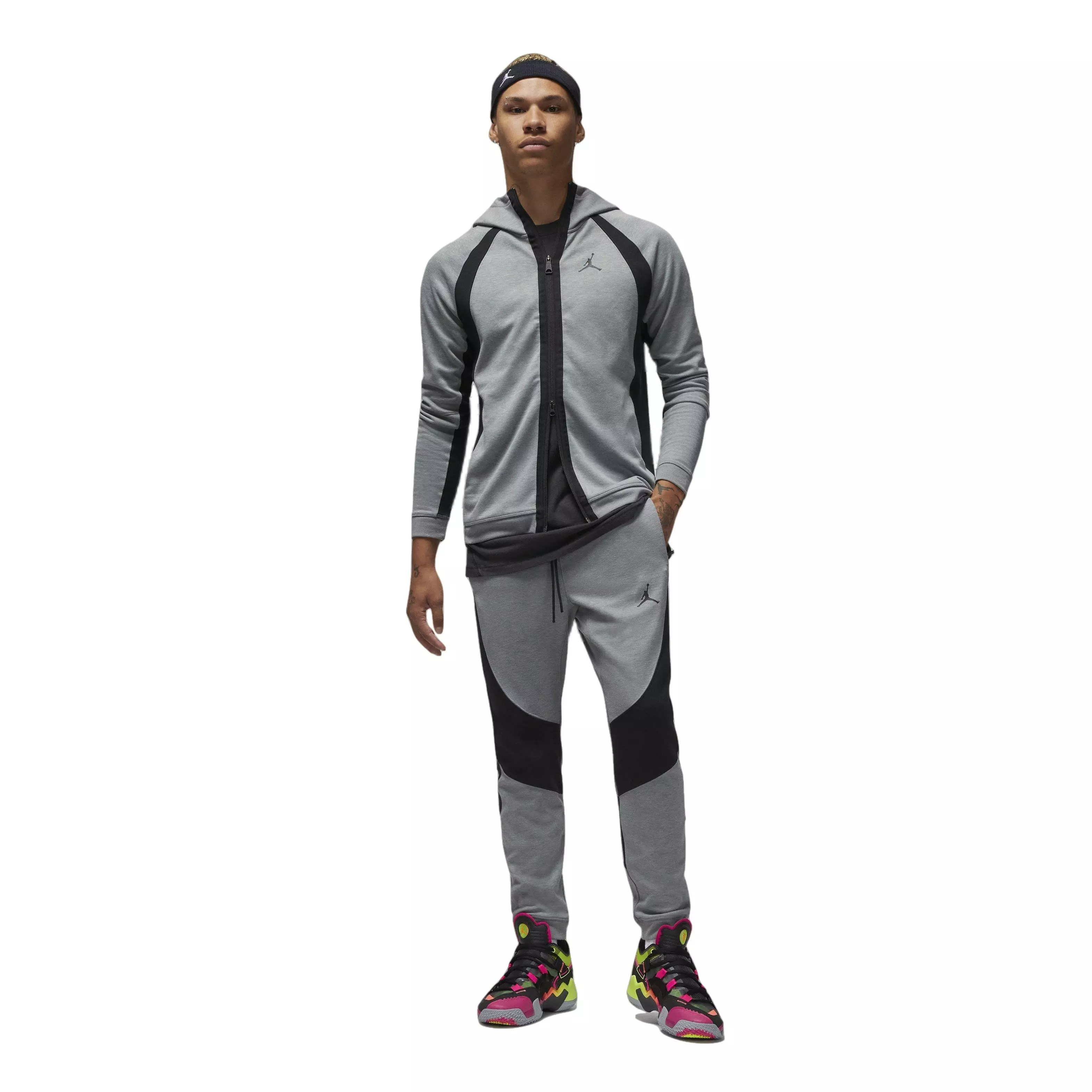 Jordan Men's Dri-FIT Sport Air Statement Pants-Grey/Black - GREY/BLACK