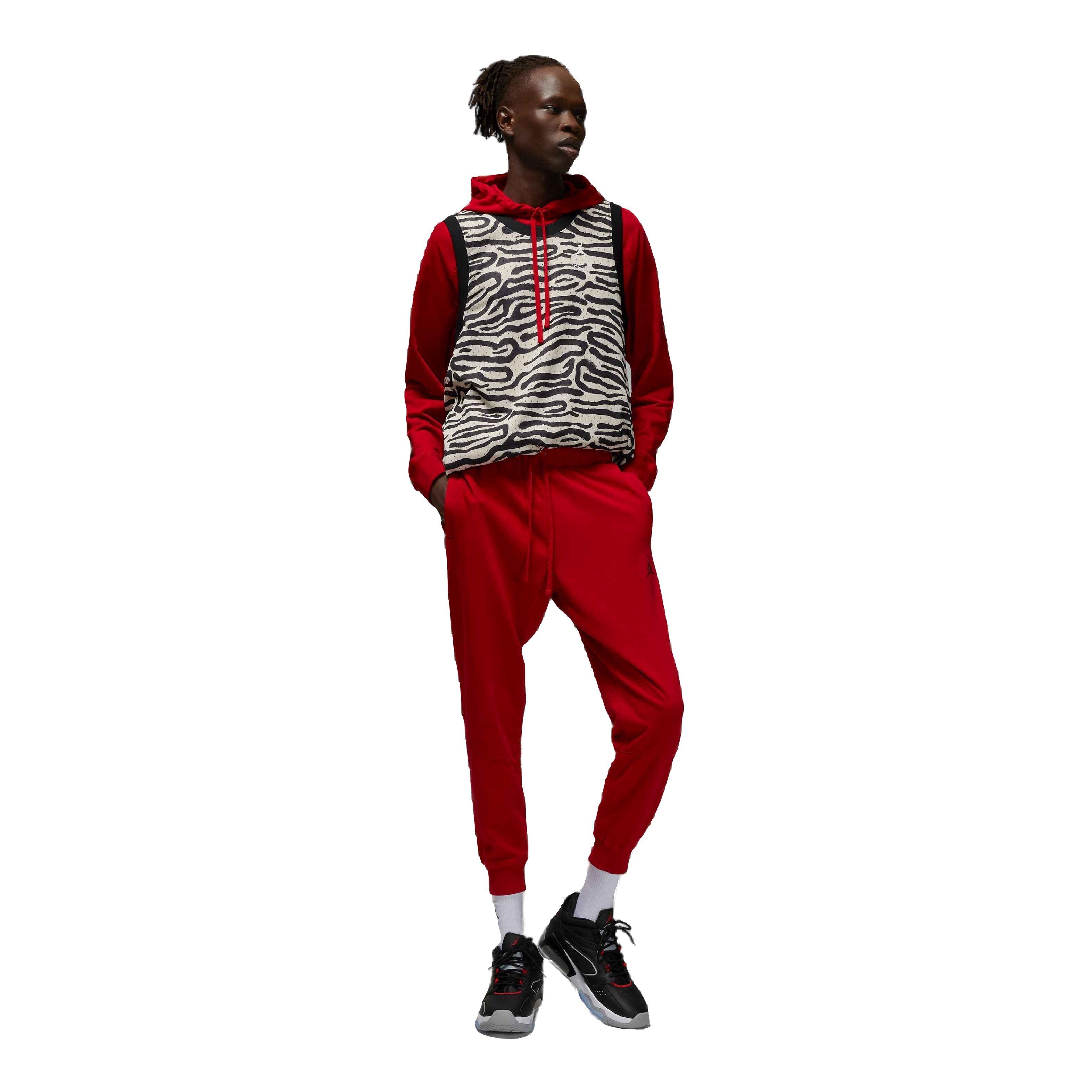 Jordan Men's Dri-FIT Sport Crossover Fleece Pants - RED/BLACK Thumbnail View 5