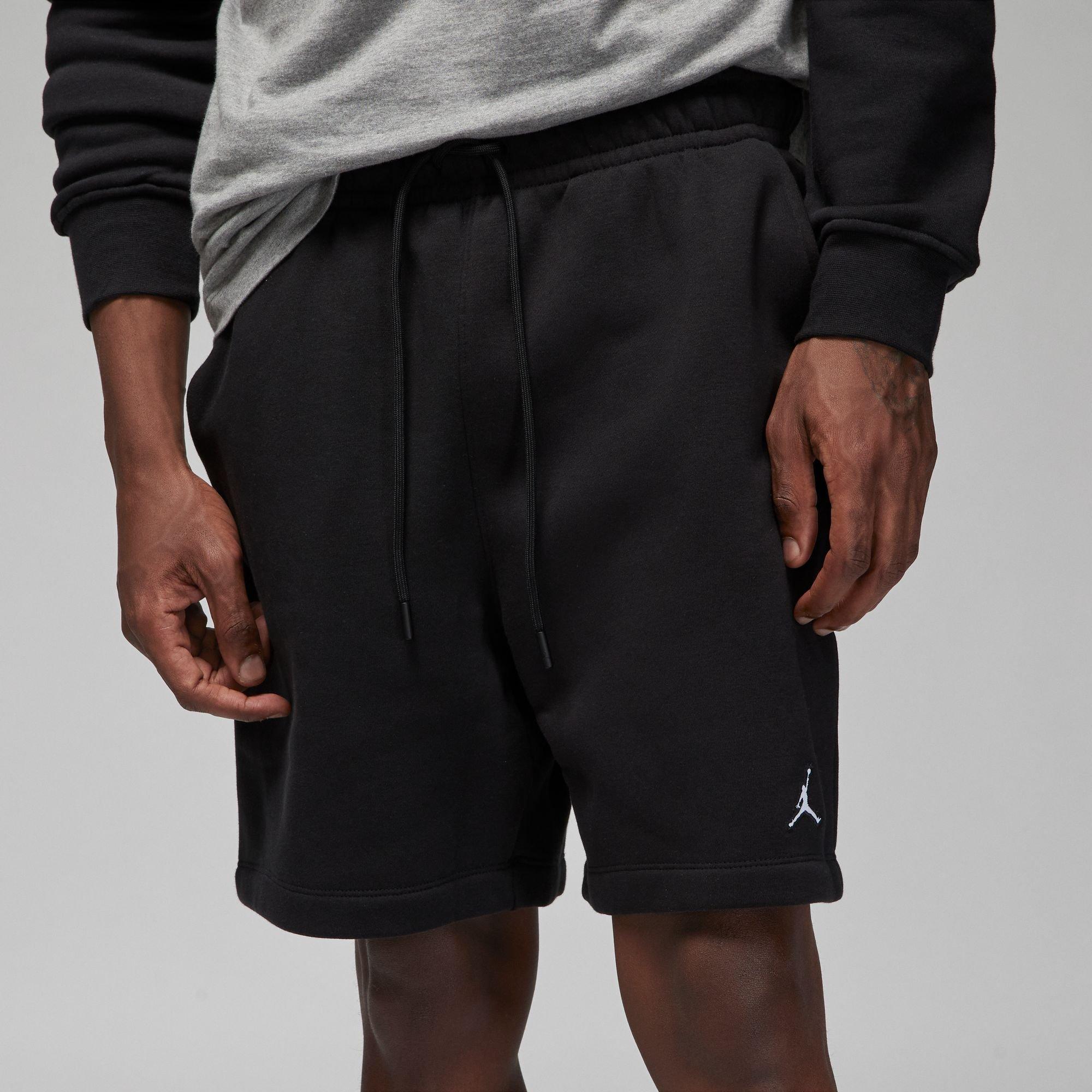 Jordan Men's Essentials Fleece Short-Black - BLACK/WHITE Thumbnail View 2