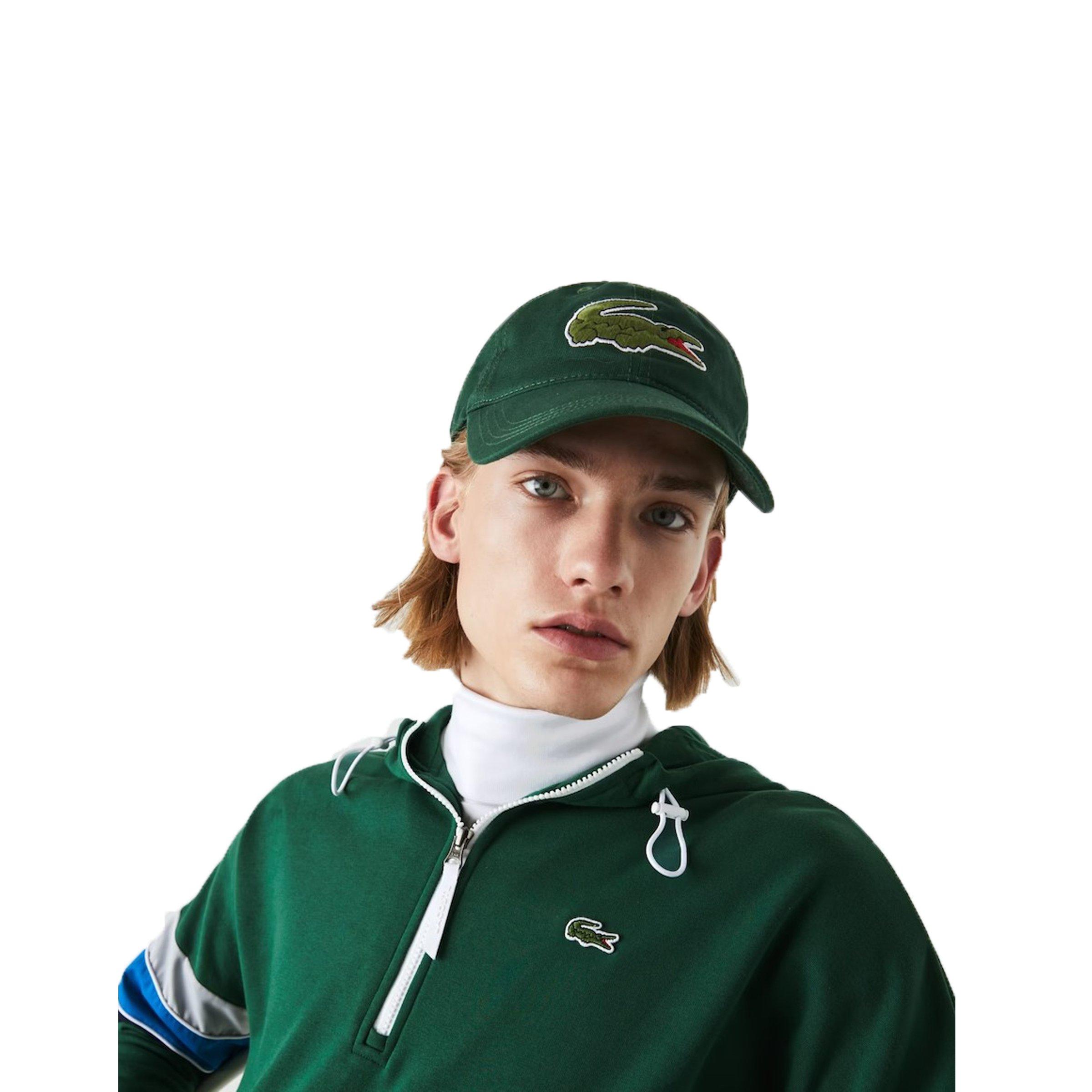 Lacoste Croc Logo Leather Strap Hat - GREEN