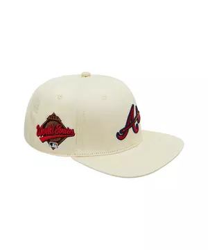 Pro Standard Atlanta Braves Off White Pink Undervisor Snapback Hat