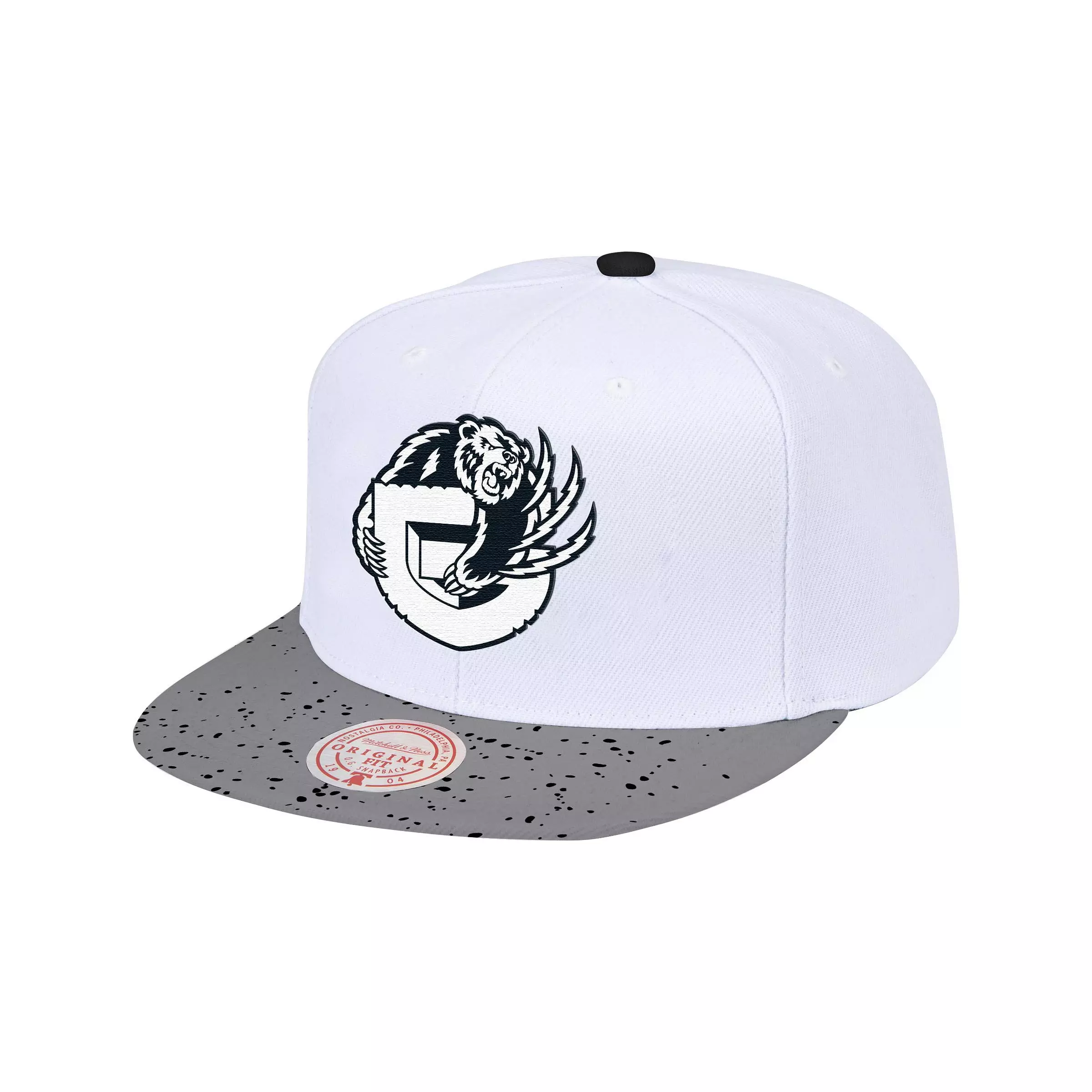 Mitchell & Ness Vancouver Grizzlies Cement Top Snapback Hat - WHITE/GREY