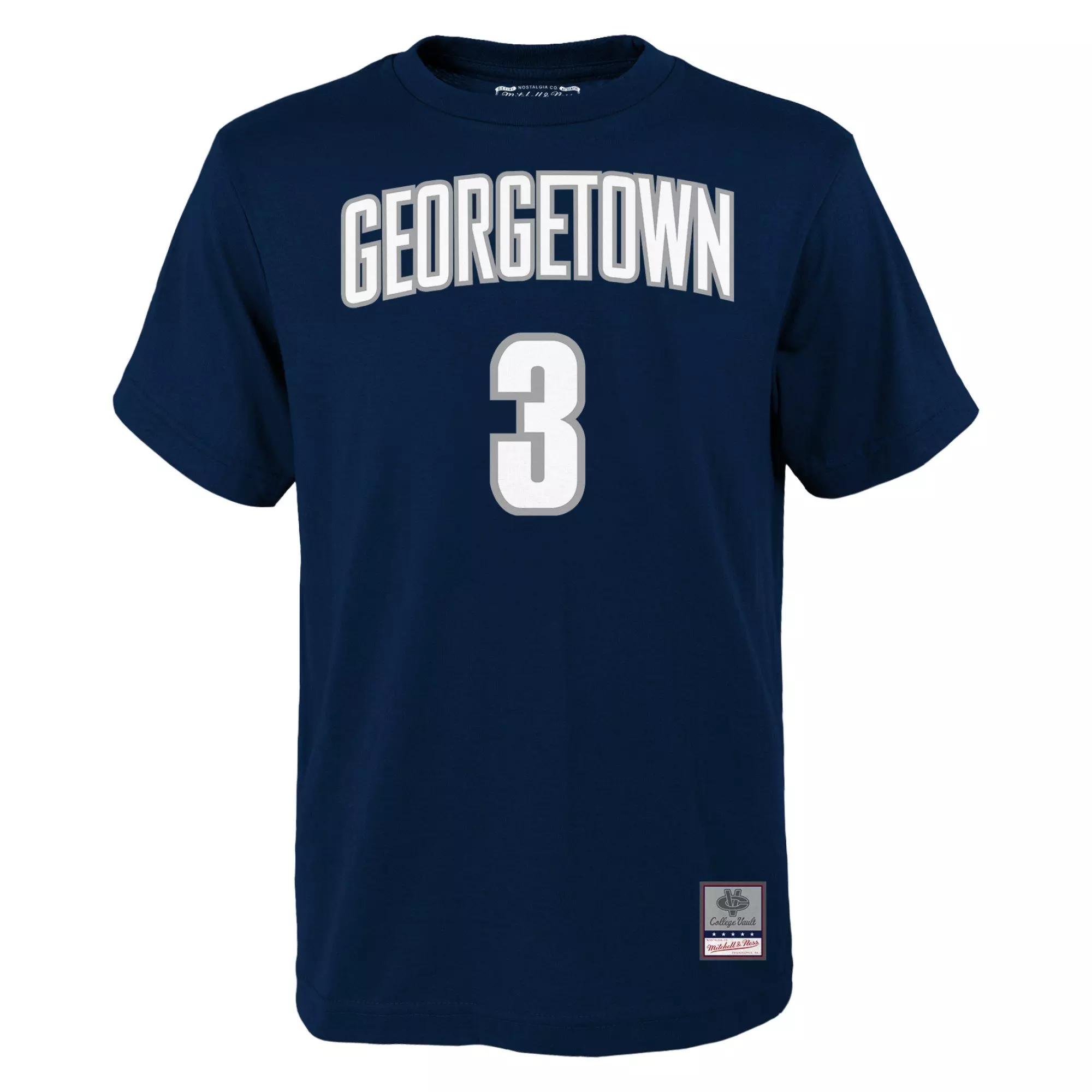 Mitchell & Ness Youth Georgetown Hoyas Allen Iverson Name & Number T-Shirt - NAVY