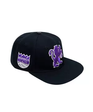 Men's Mitchell & Ness Black/Purple Sacramento Kings Checkered Snapback Hat
