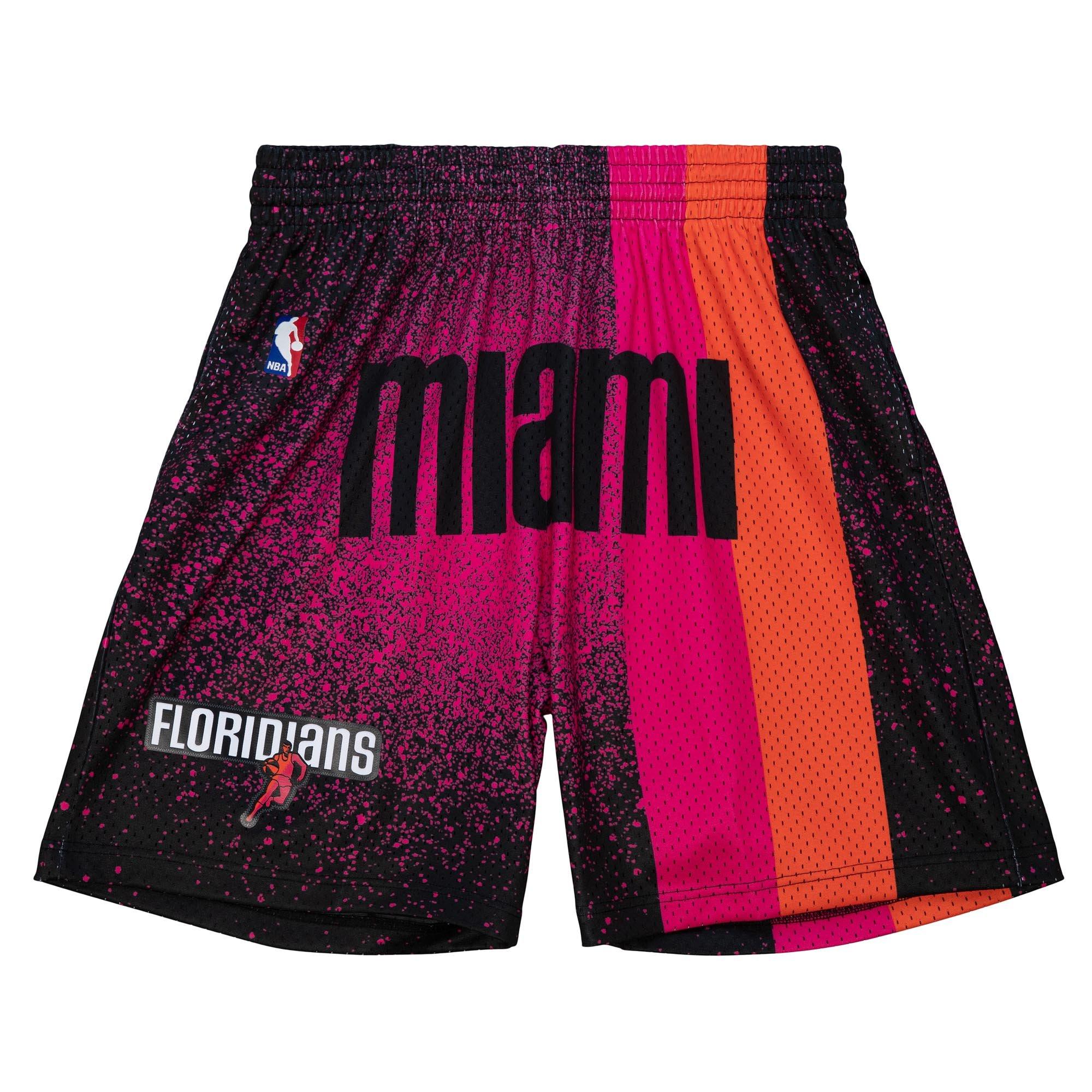 Mitchell & Ness Shorts | Mitchell & Ness NBA Miami Heat Floridians Swingman Basketball Shorts Mens XXL | Color: Black/Pink | Size: XXL | Ttonit's