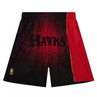 Mitchell & Ness Men's Atlanta Hawks Spray Paint Swingman Shorts - RED