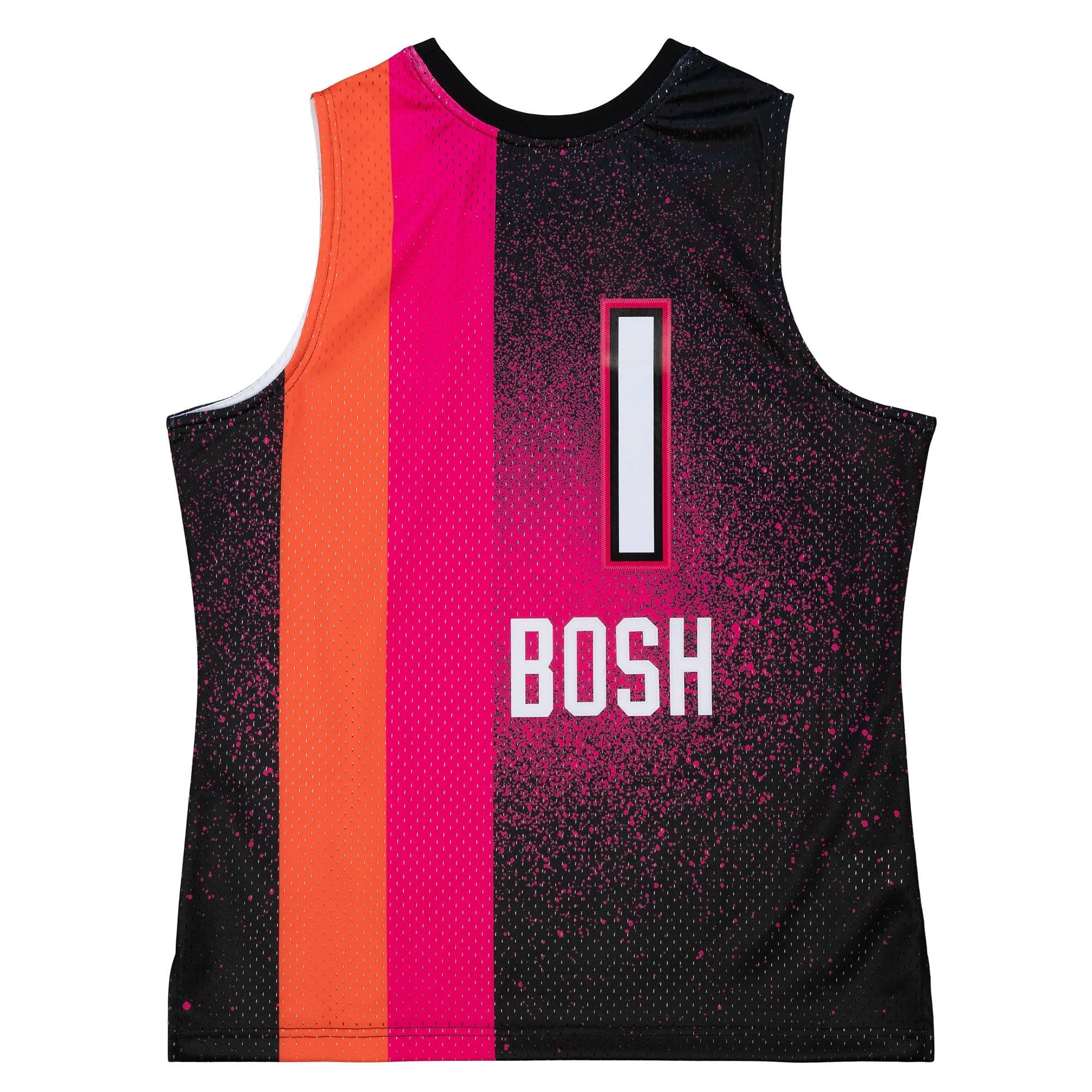 Chris Bosh adidas Black/White Miami Heat #1 Swingman Jersey