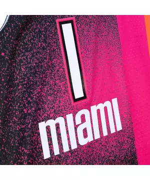 Chris Bosh adidas Black/White Miami Heat #1 Swingman Jersey