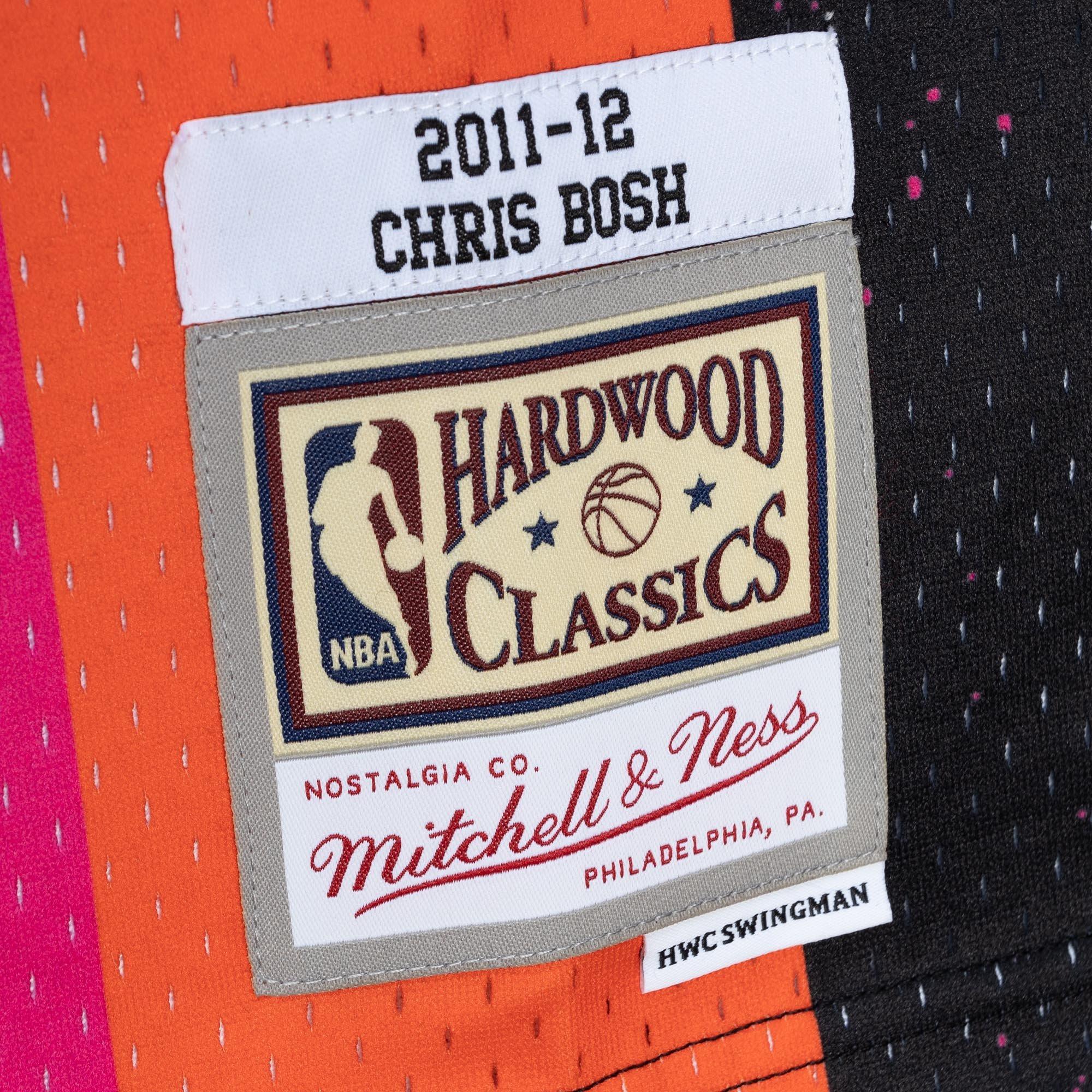 Men's Mitchell & Ness Chris Bosh White Miami Heat 2011-12 Hardwood Classics  Swingman Jersey