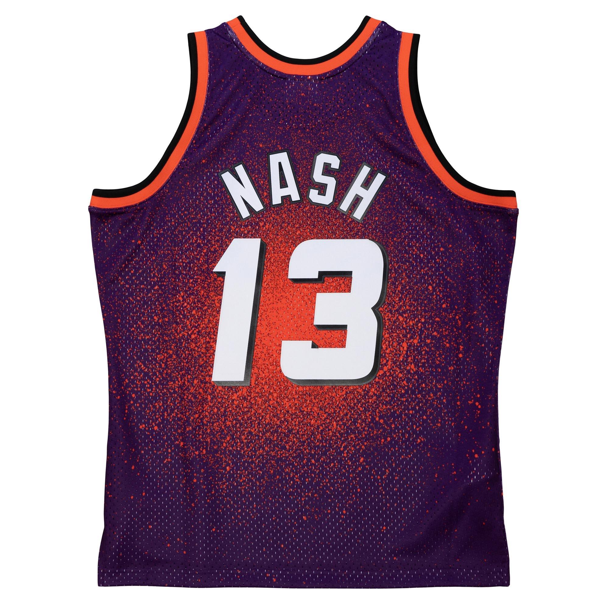Mitchell & Ness Men's Phoenix Suns Steve Nash Spray Paint Swingman Jersey, Orange, Size: Medium, Polyester