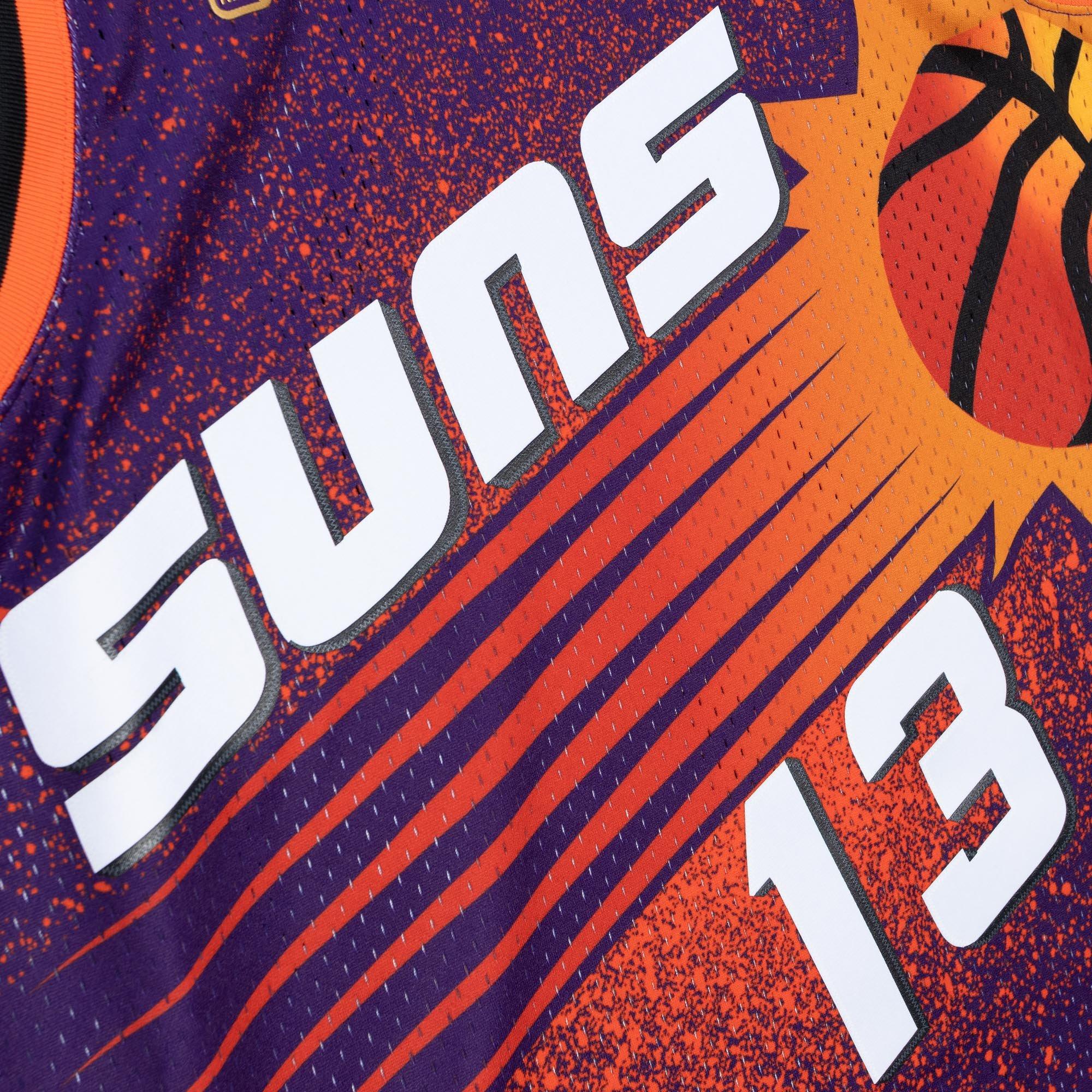 Mitchell & Ness Men's Phoenix Suns Steve Nash Spray Paint Swingman Jersey, Orange, Size: Medium, Polyester